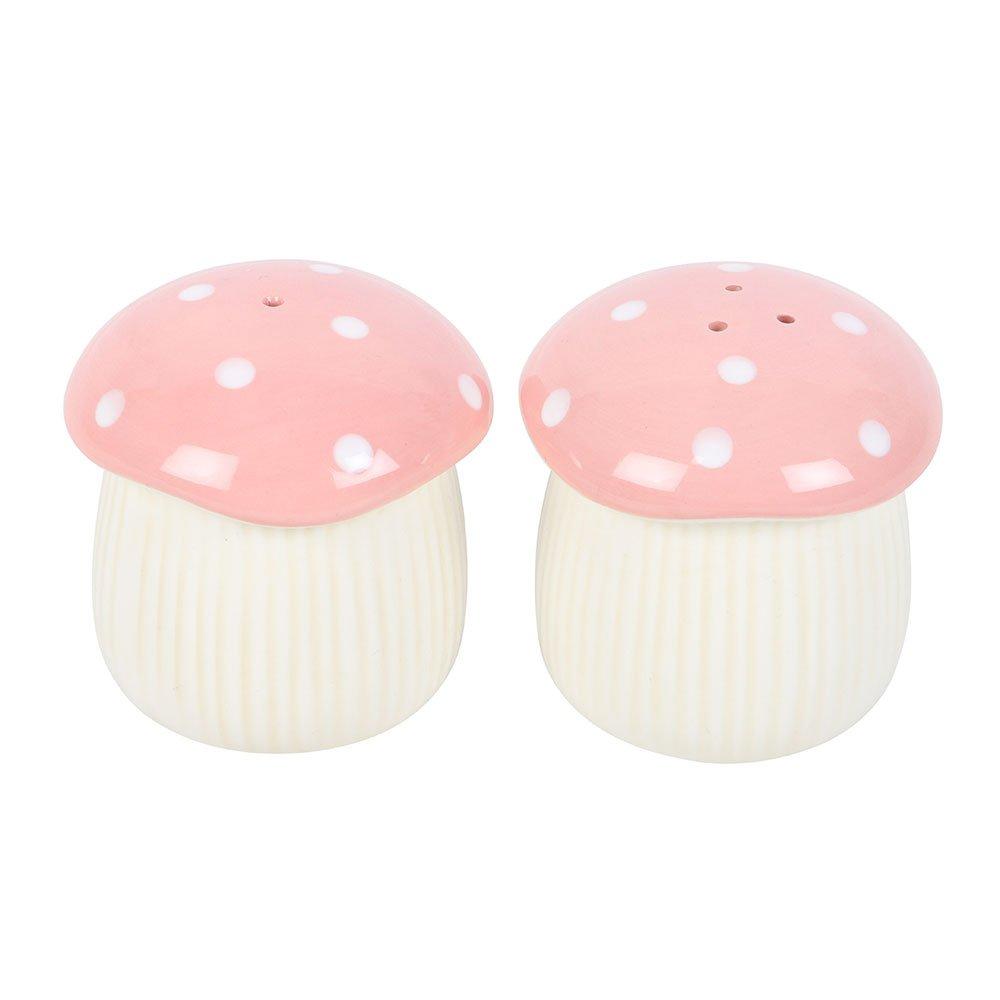 Pink - Something Different - Pink Mushroom Salt and Pepper Shakers - 2