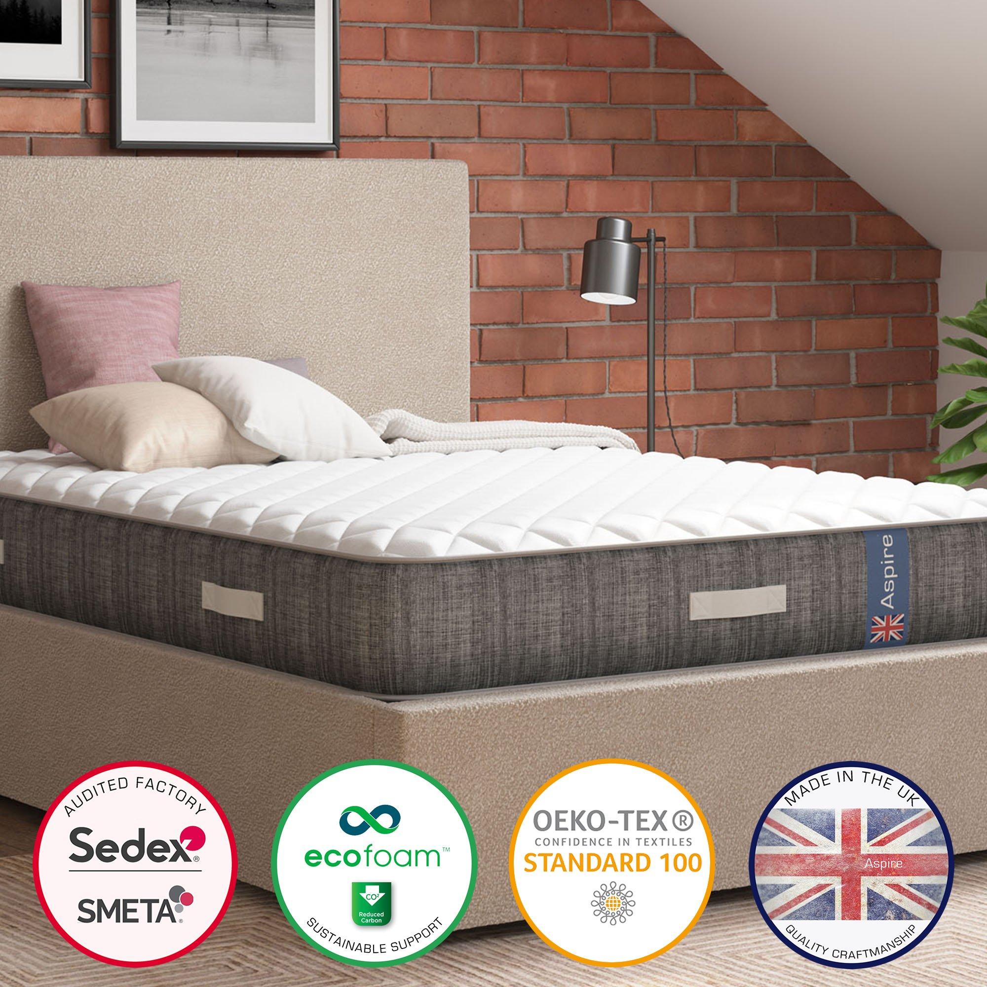 White - Aspire - Medium Comfort Pocket+ Memory Hybrid Mattress - 6