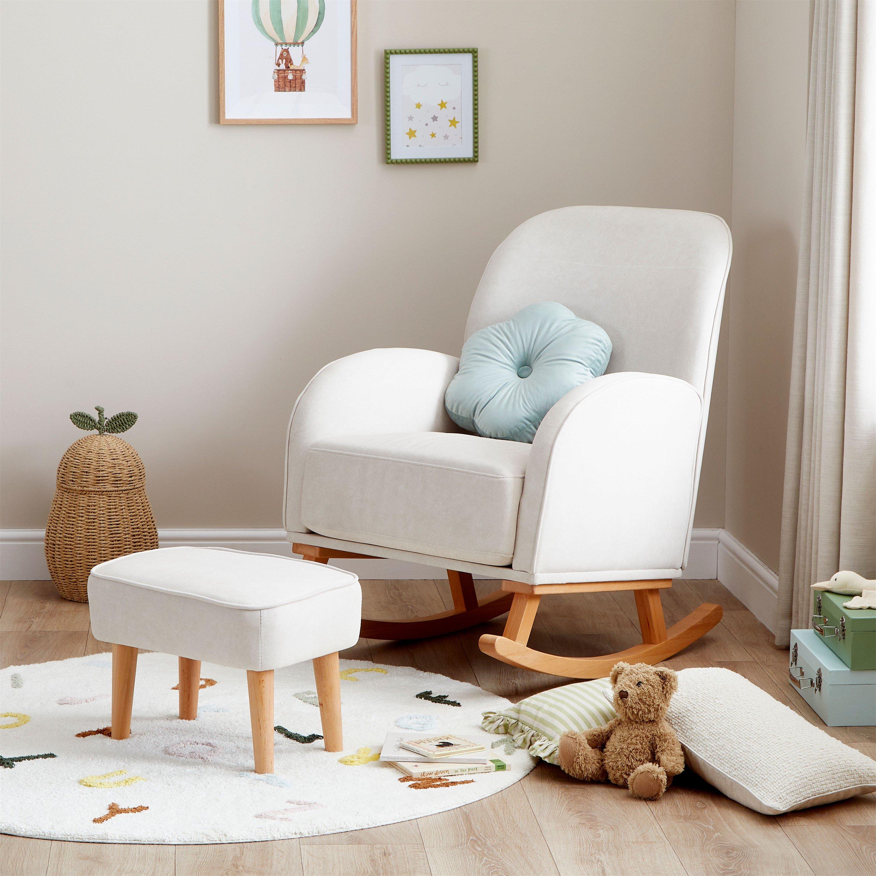 Cream - Babymore - Freya Nursing Chair with stool - Cream - 2