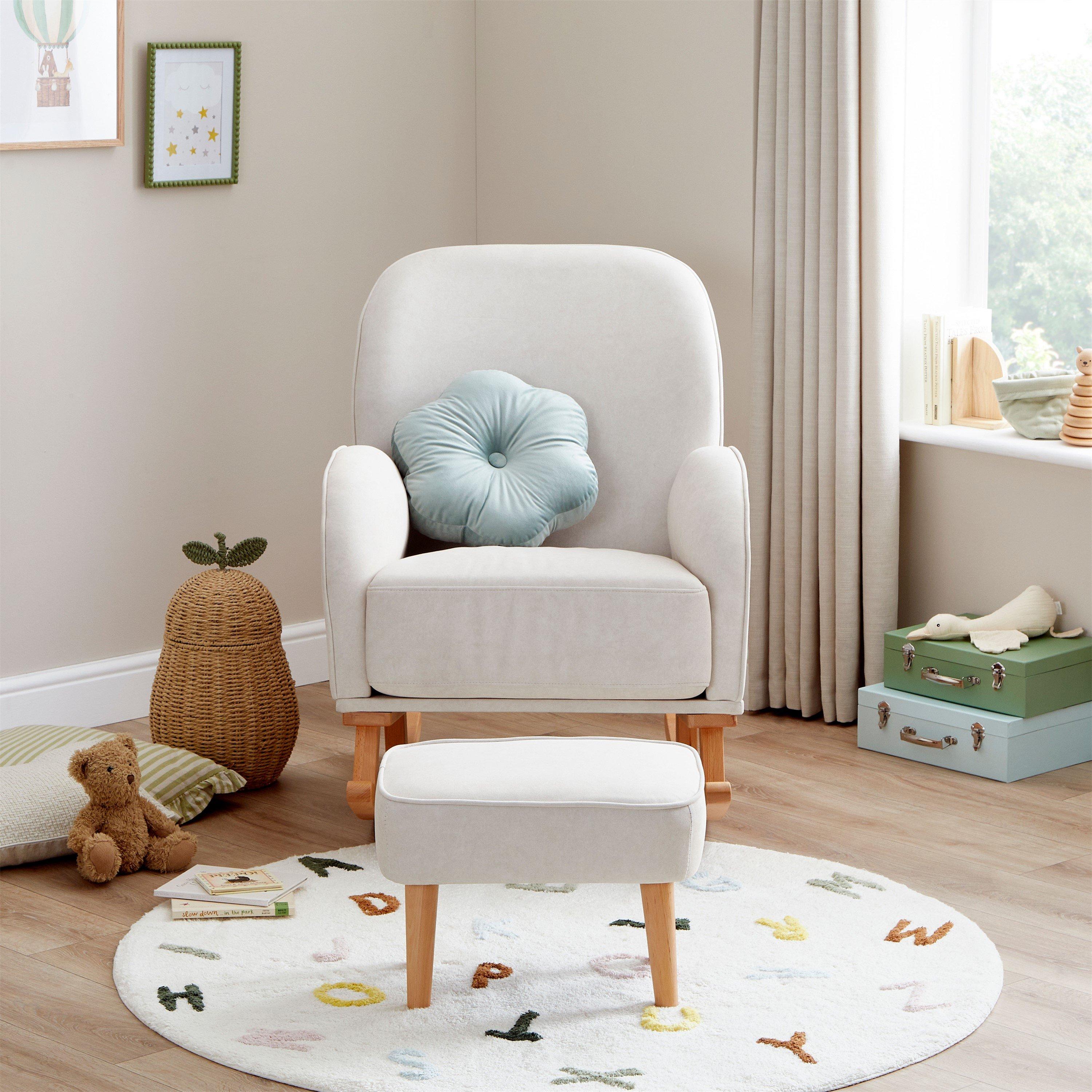 Cream - Babymore - Freya Nursing Chair with stool - Cream - 3