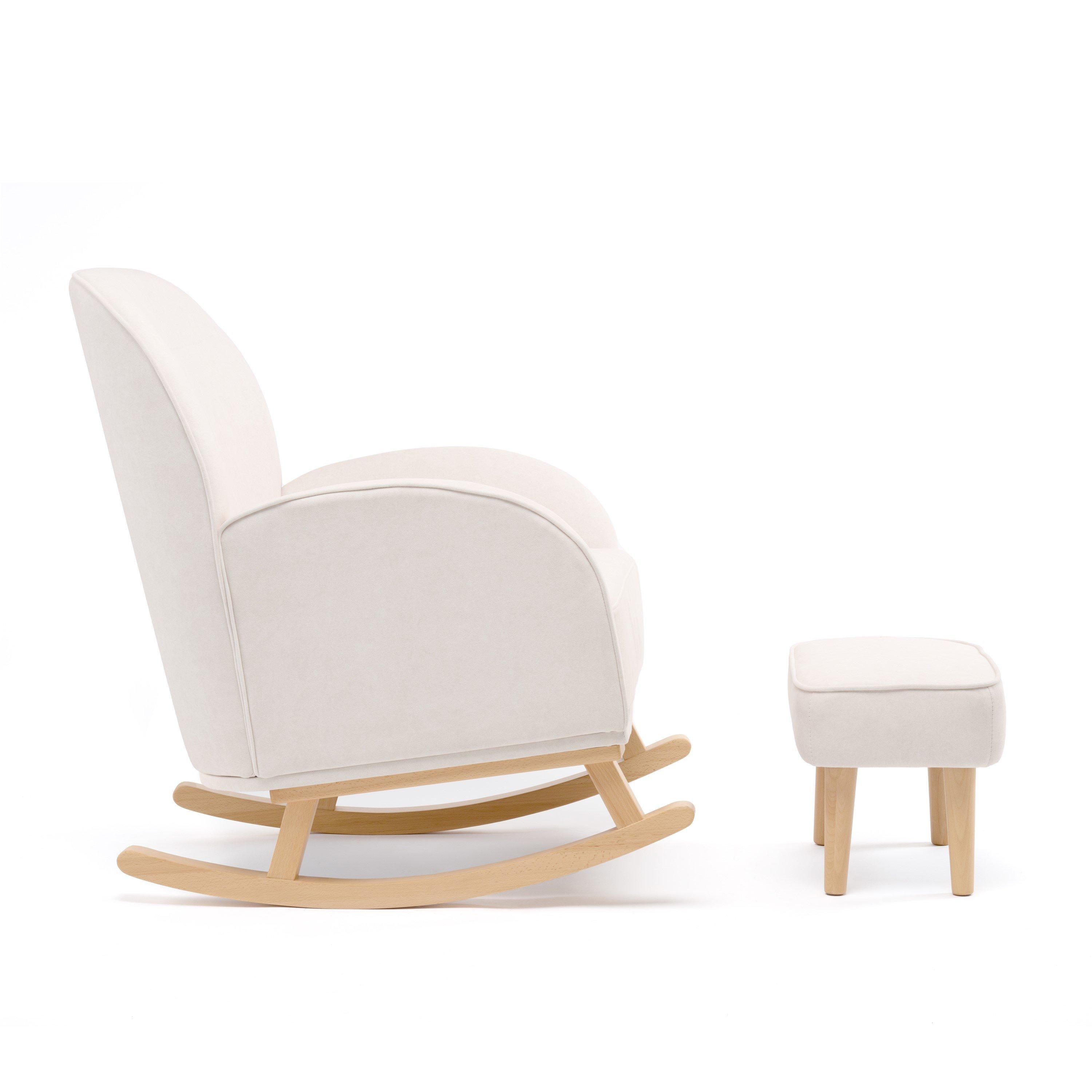 Cream - Babymore - Freya Nursing Chair with stool - Cream - 6