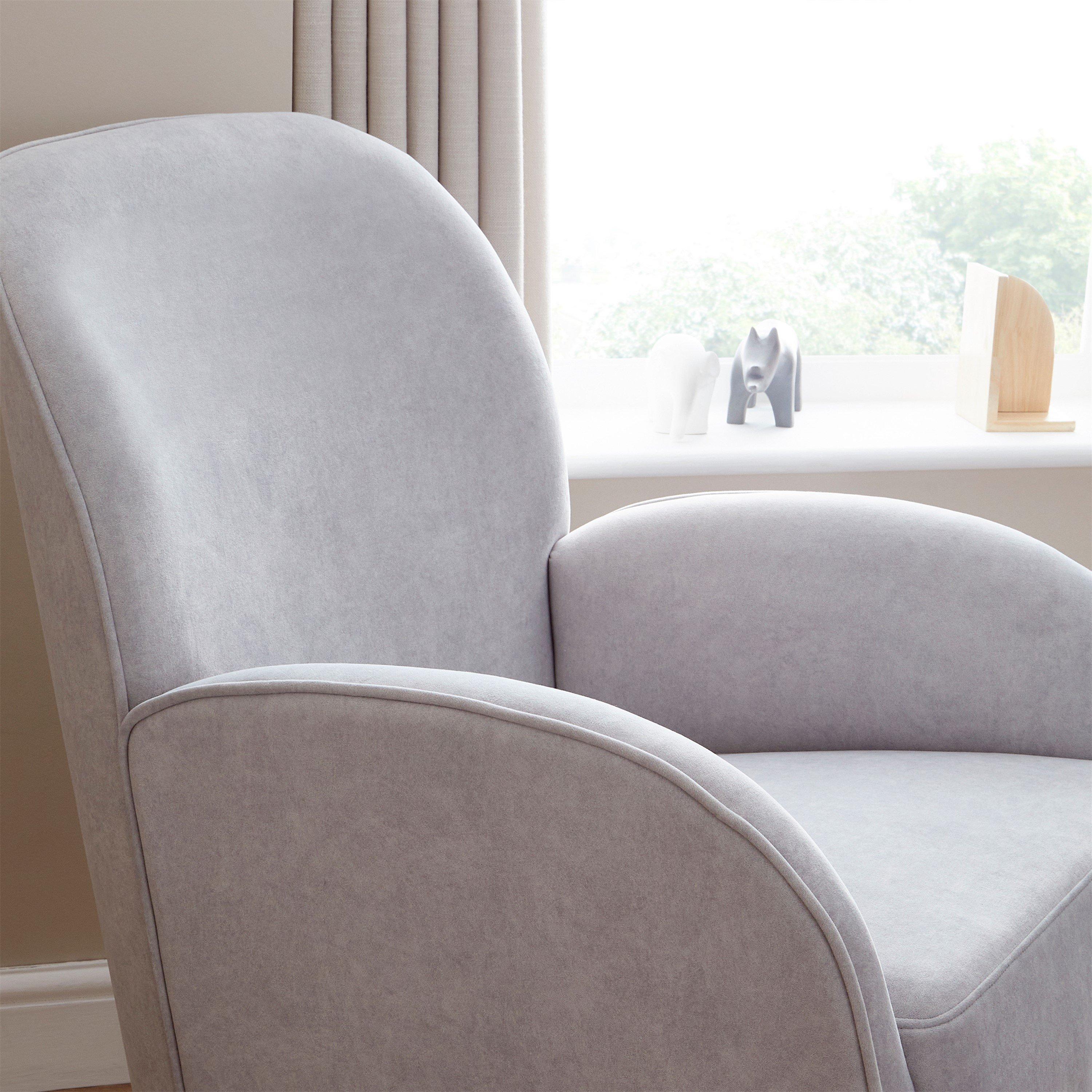 Grey - Babymore - Freya Nursing Chair with stool - Grey - 4