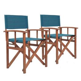 Charles Bentley 1 X PAIR OF WOODEN DIRECTOR CHAIRS TEAL