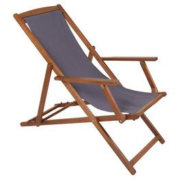 Charles Bentley WOODEN GARDEN DECK CHAIR IN GREY