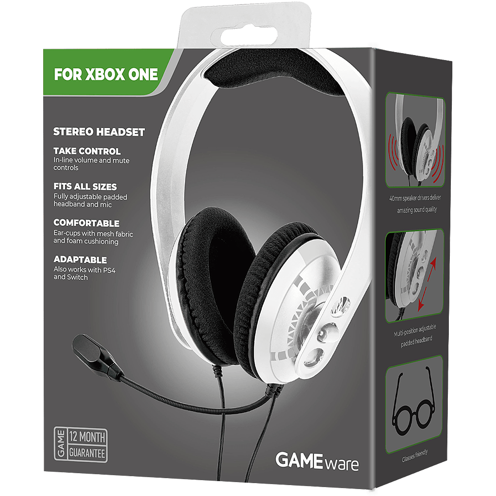 Weiß - GAMEware - New GAMEware White Stereo Xbox One Headset - 1