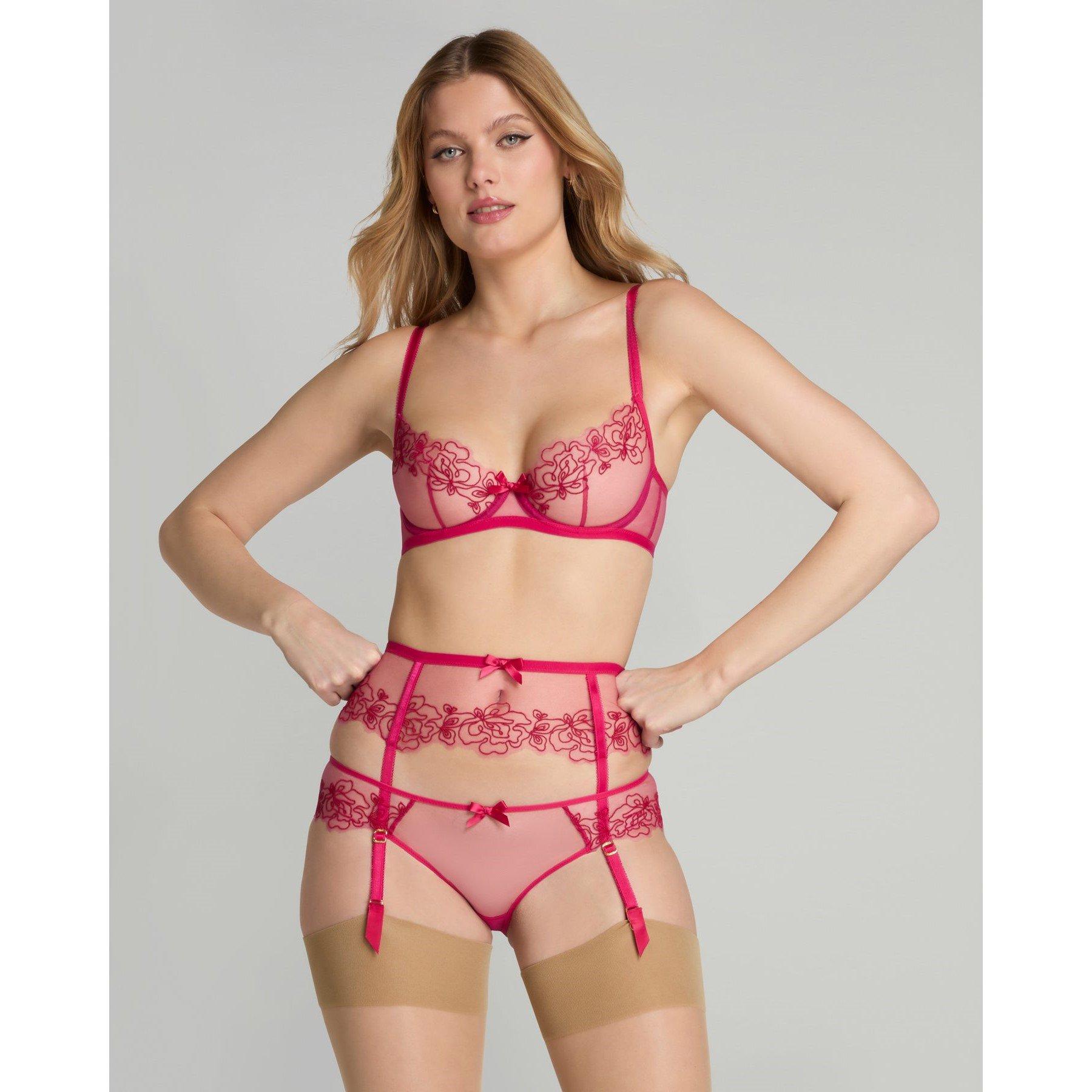 Pink/Red - Agent Provocateur - JUNI Suspender - 1