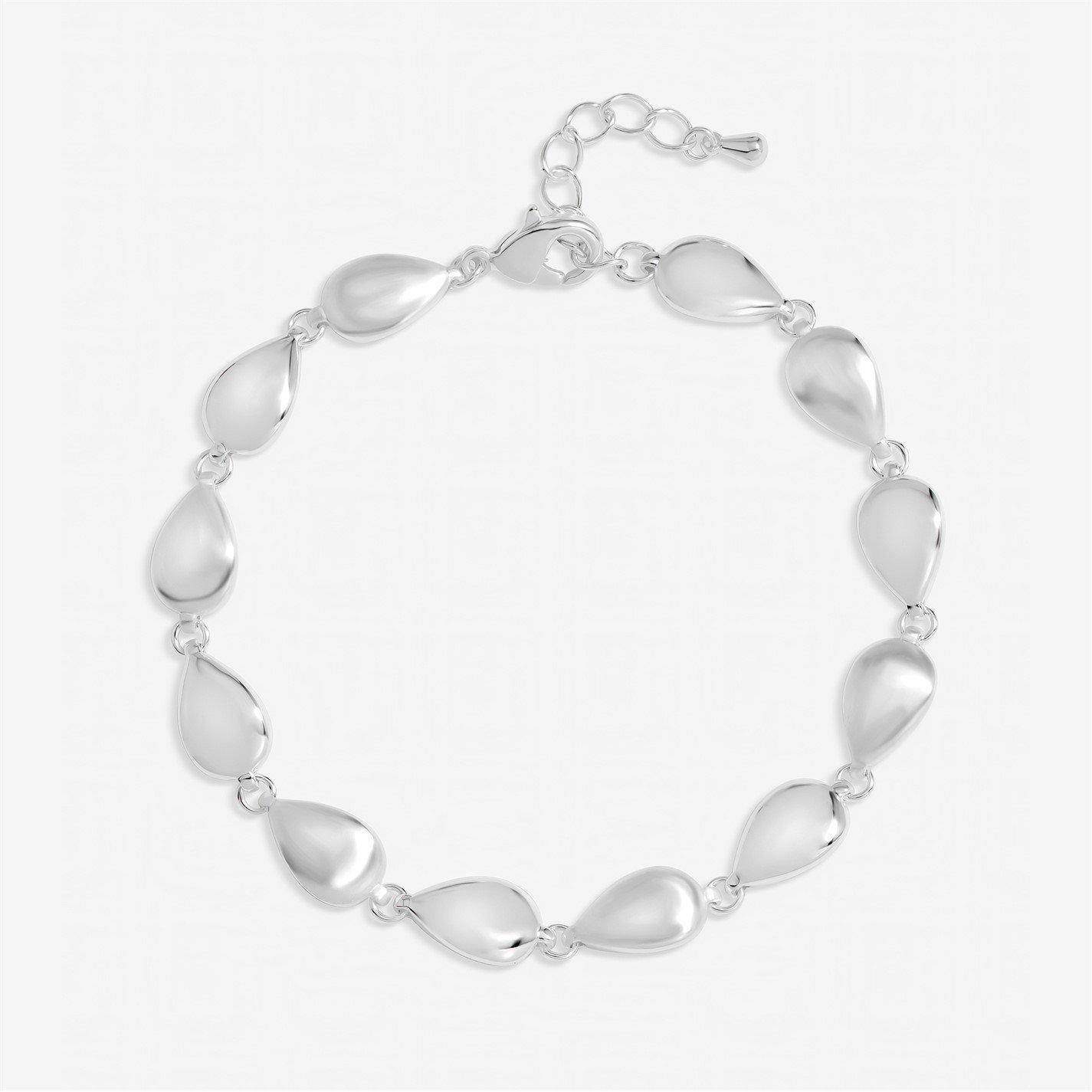 Inicio Women's Plated Pebble Bracelet - Gift Pouch Silver