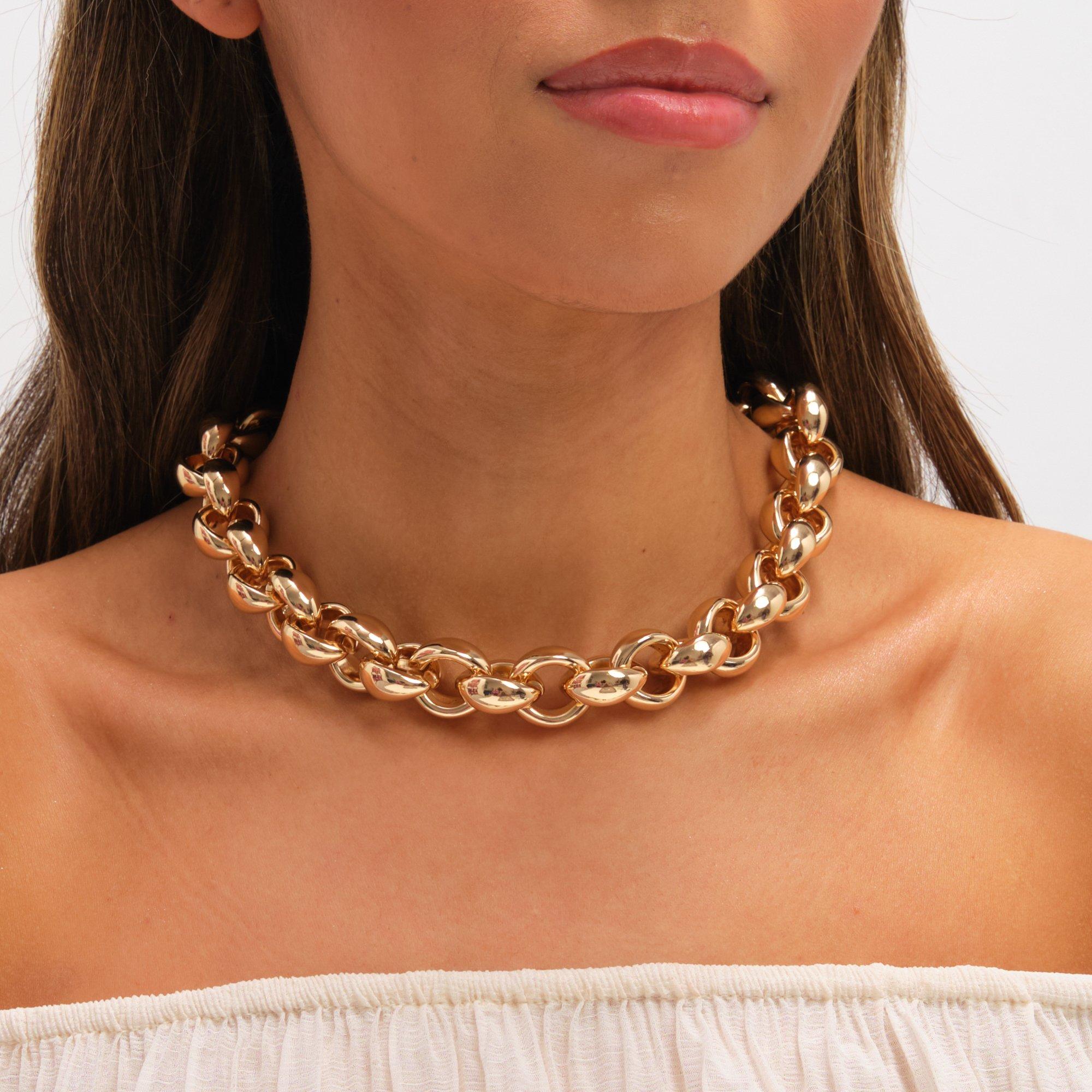 Gold - Mood - Gold Plated Statement Chain Necklace - 2