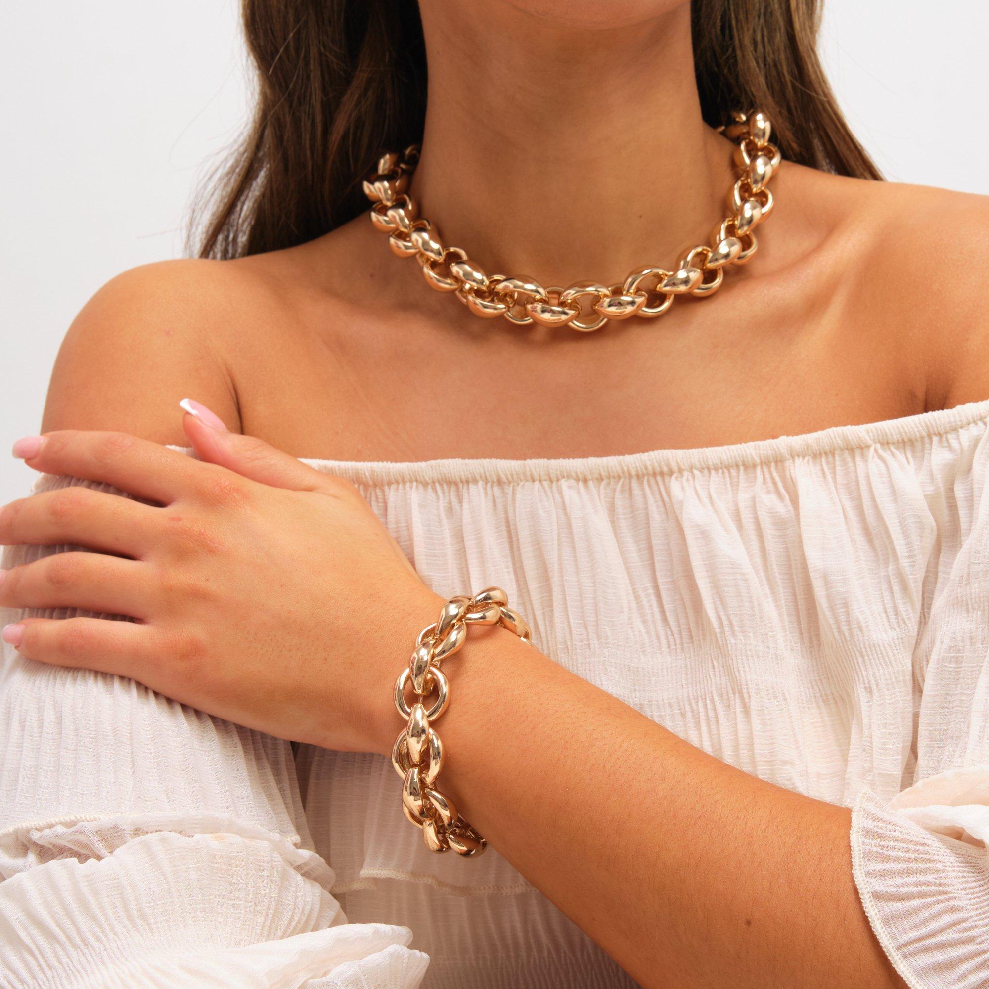 Gold - Mood - Gold Plated Statement Chain Necklace - 3