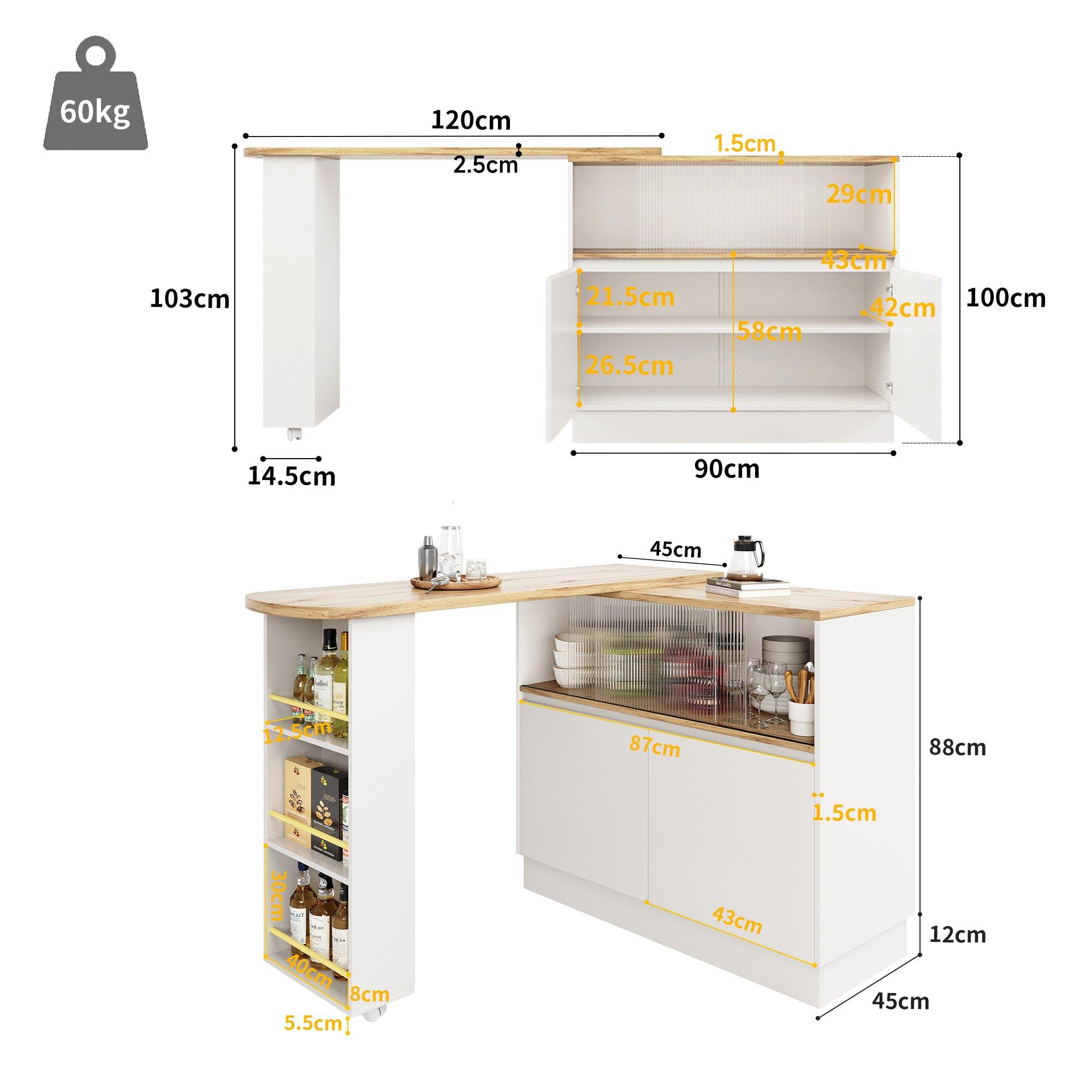 White - Urban Meuble - Modern Wine Rack with Ample Storage - 4