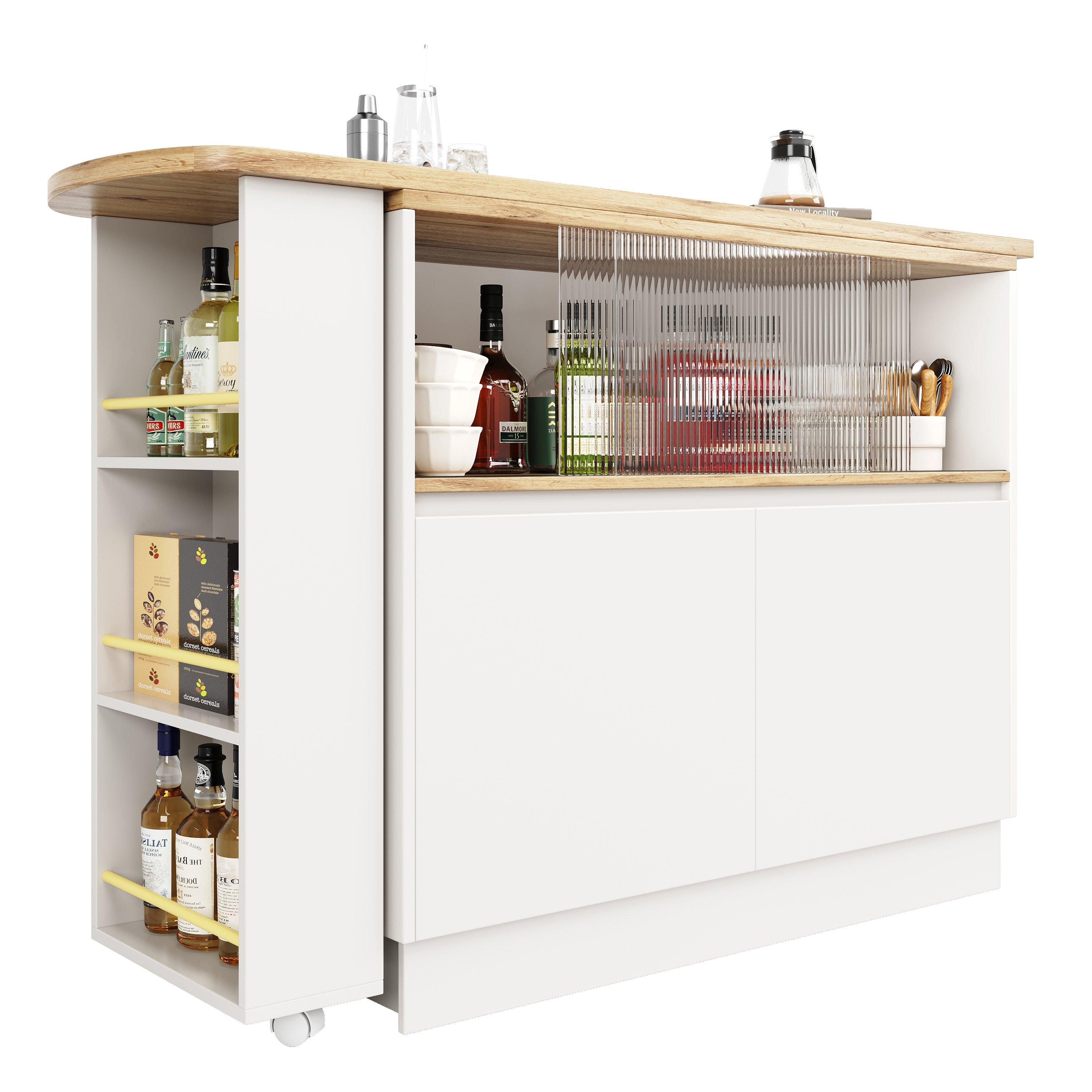 White - Urban Meuble - Modern Wine Rack with Ample Storage - 7