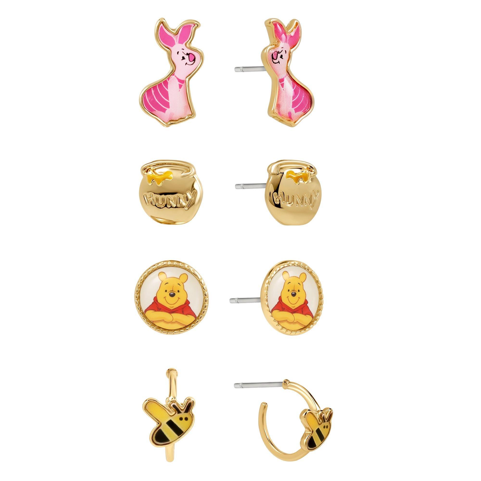 Gold - Winnie The Pooh - Winnie the Pooh 4 PC earring set - 2