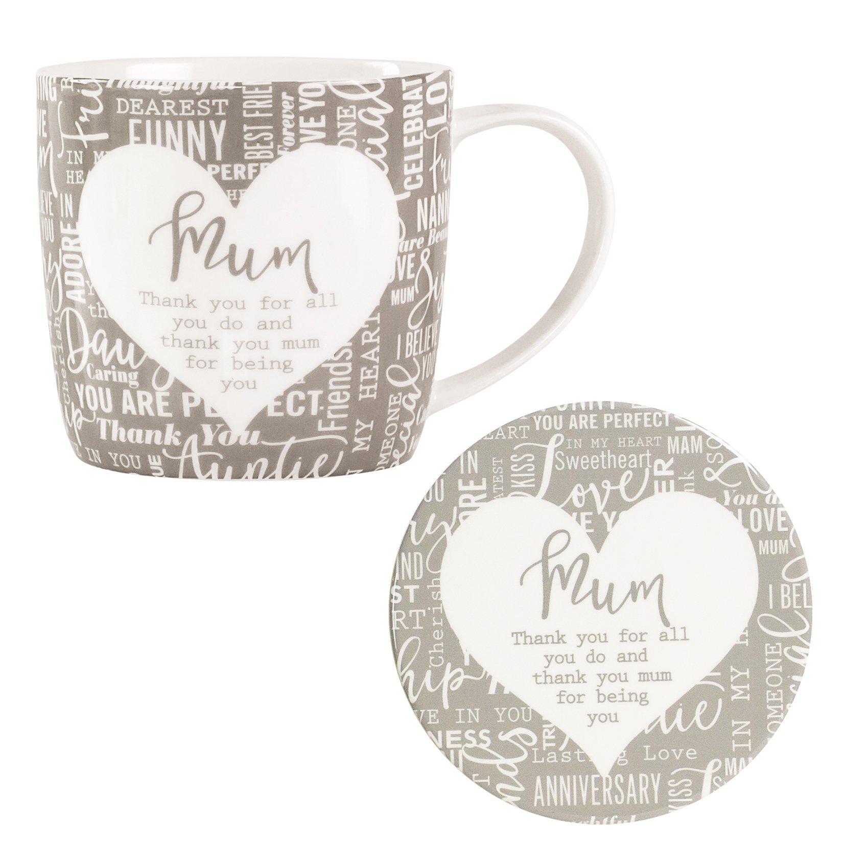 Purple - Said With Sentiment - 7153 - Mum Mug & Coaster