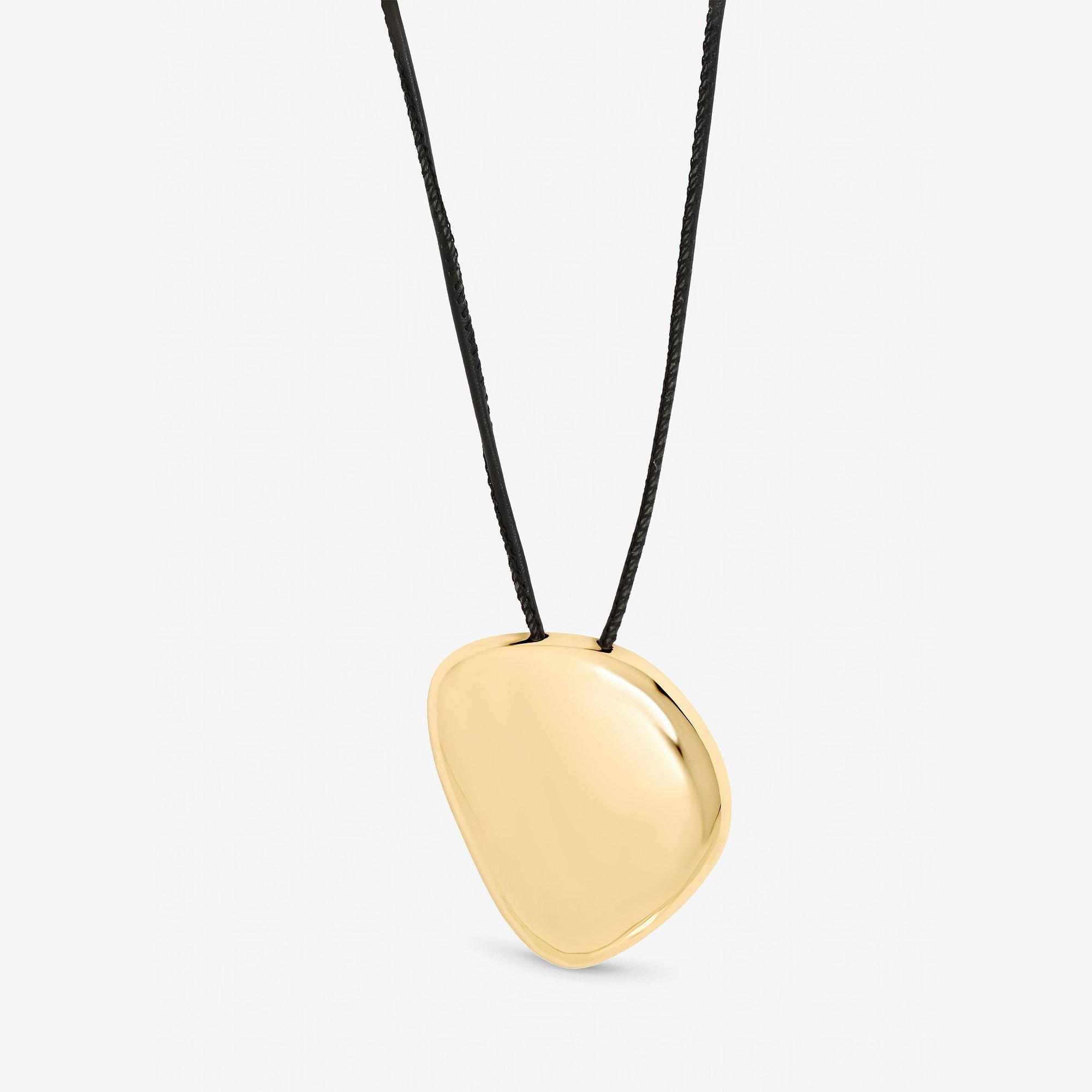 Gold - Mood - Gold Plated Statement Polished Cord Necklace - 1