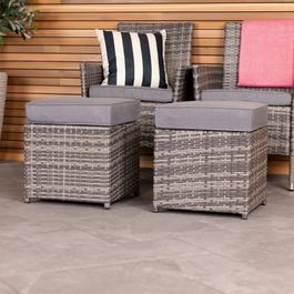 Charles Bentley 1 PAIR OF RATTAN FOOT STOOLS - GREY