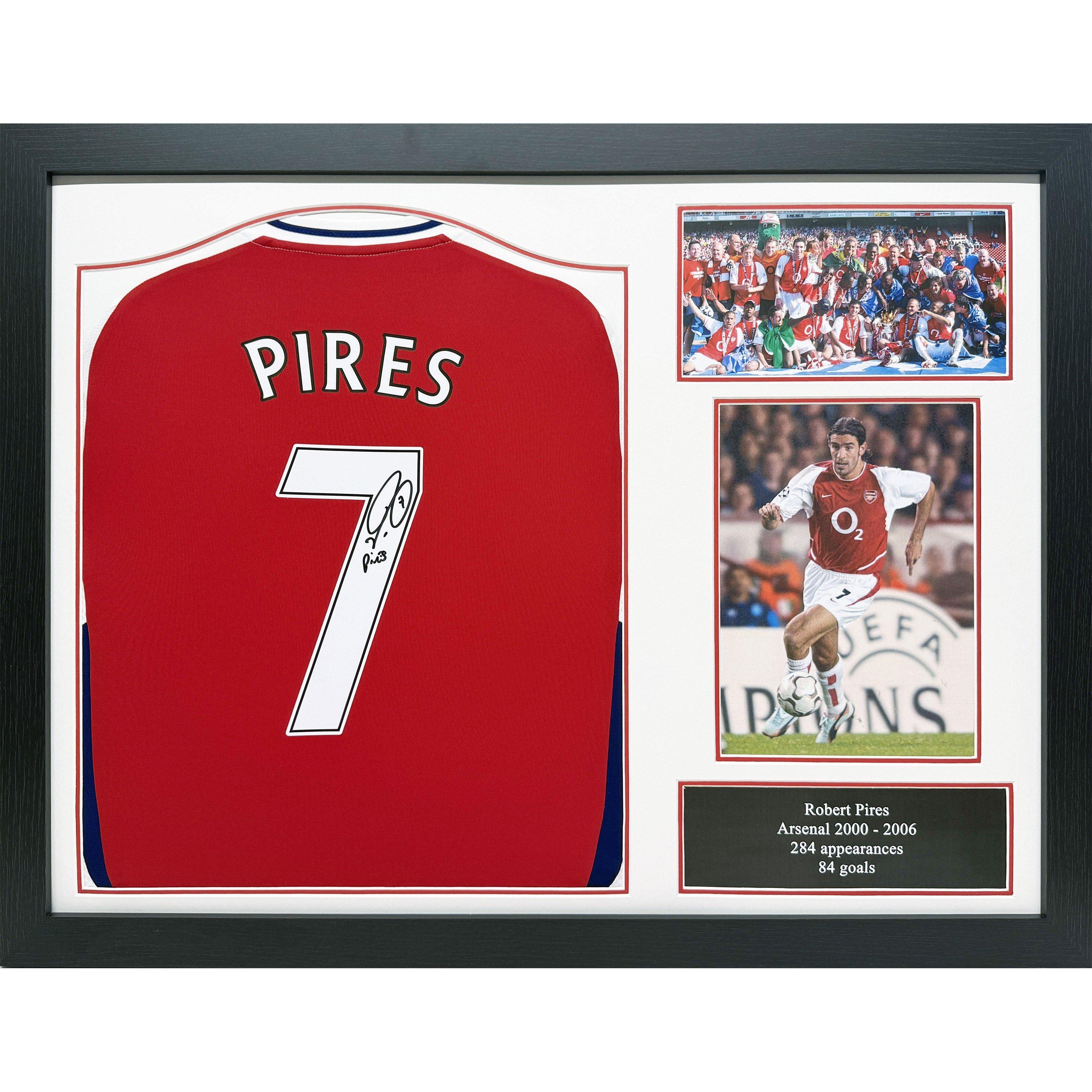 Allstarsignings Ltd  Red Robert Pires Signed & Framed Arsenal Shirt