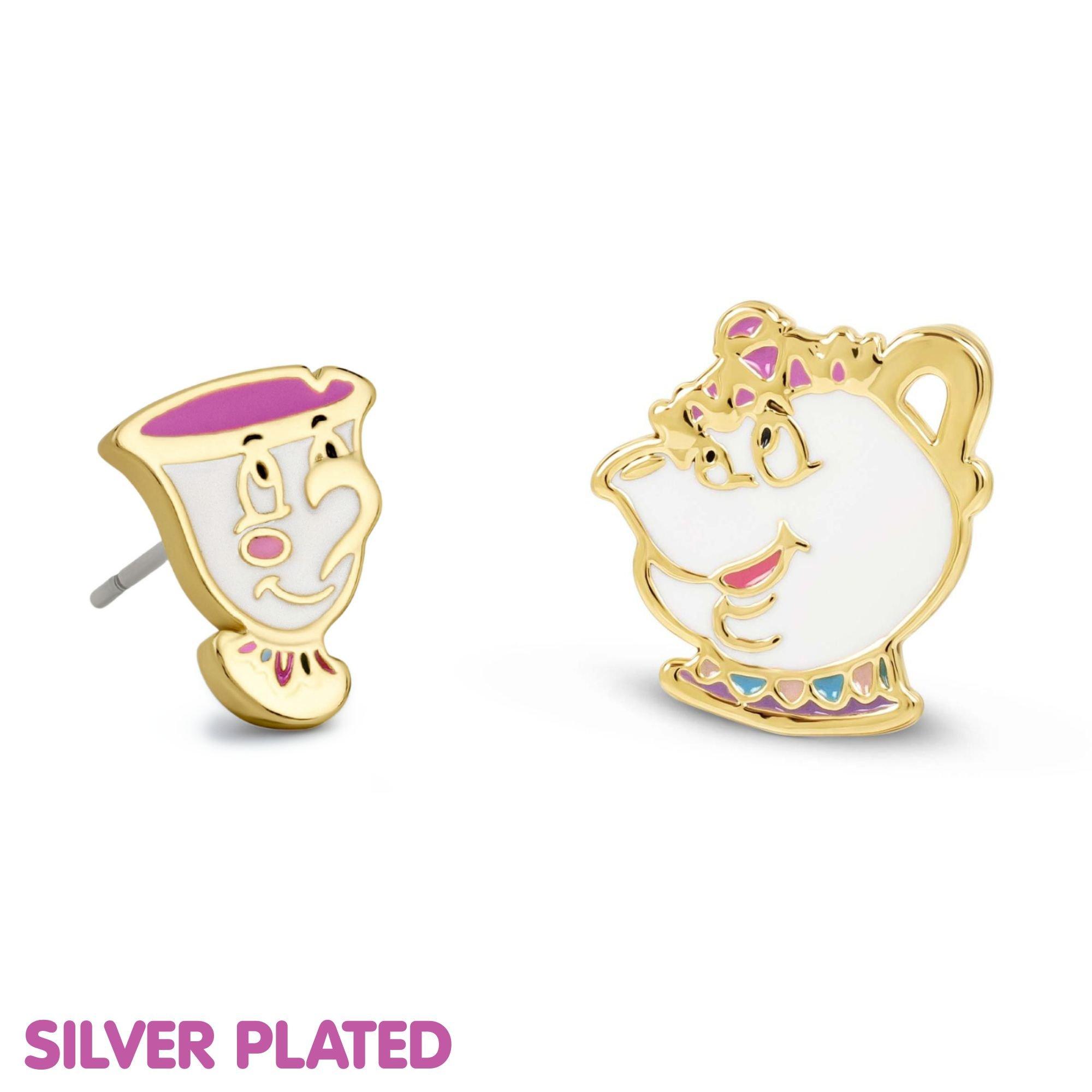 Gold - Disney - Beauty & the Beast mismatch stud earrings - 3
