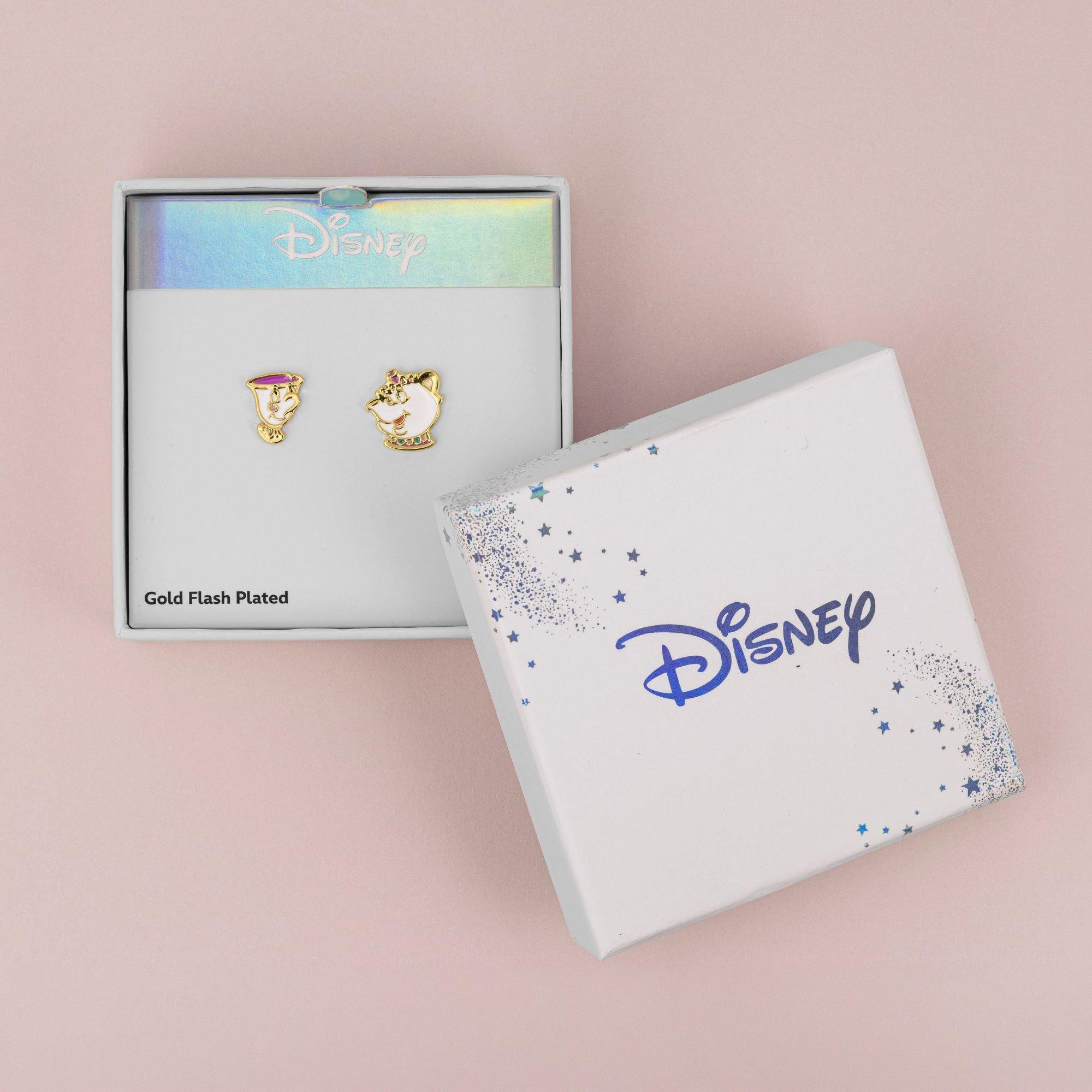 Gold - Disney - Beauty & the Beast mismatch stud earrings - 4