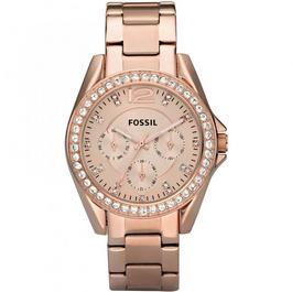 Fossil Ladies Fossil Riley Rose Gold Watch ES2811