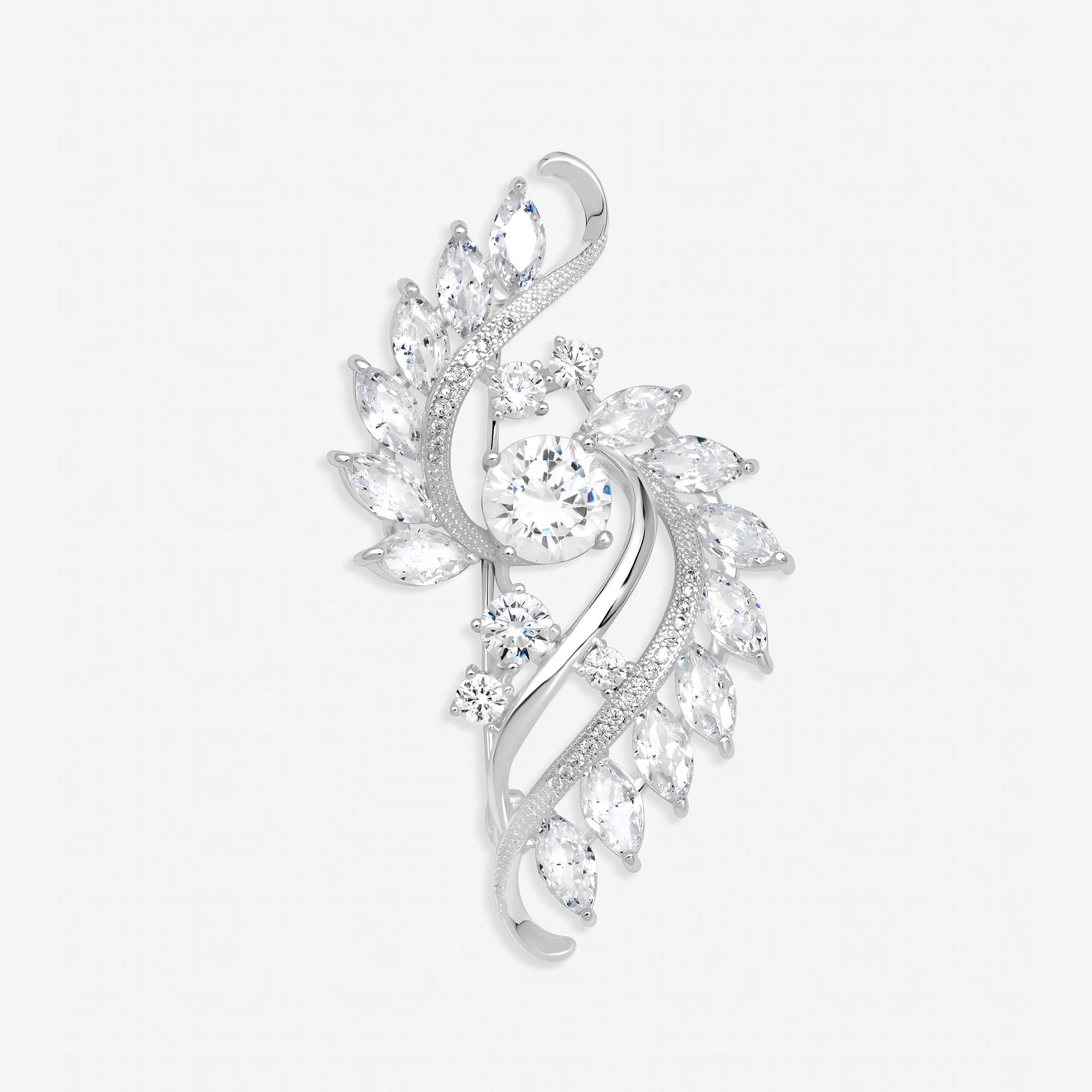 Silver - Jon Richard - Silver Plated Crystal Brooch - Gift Box - 2