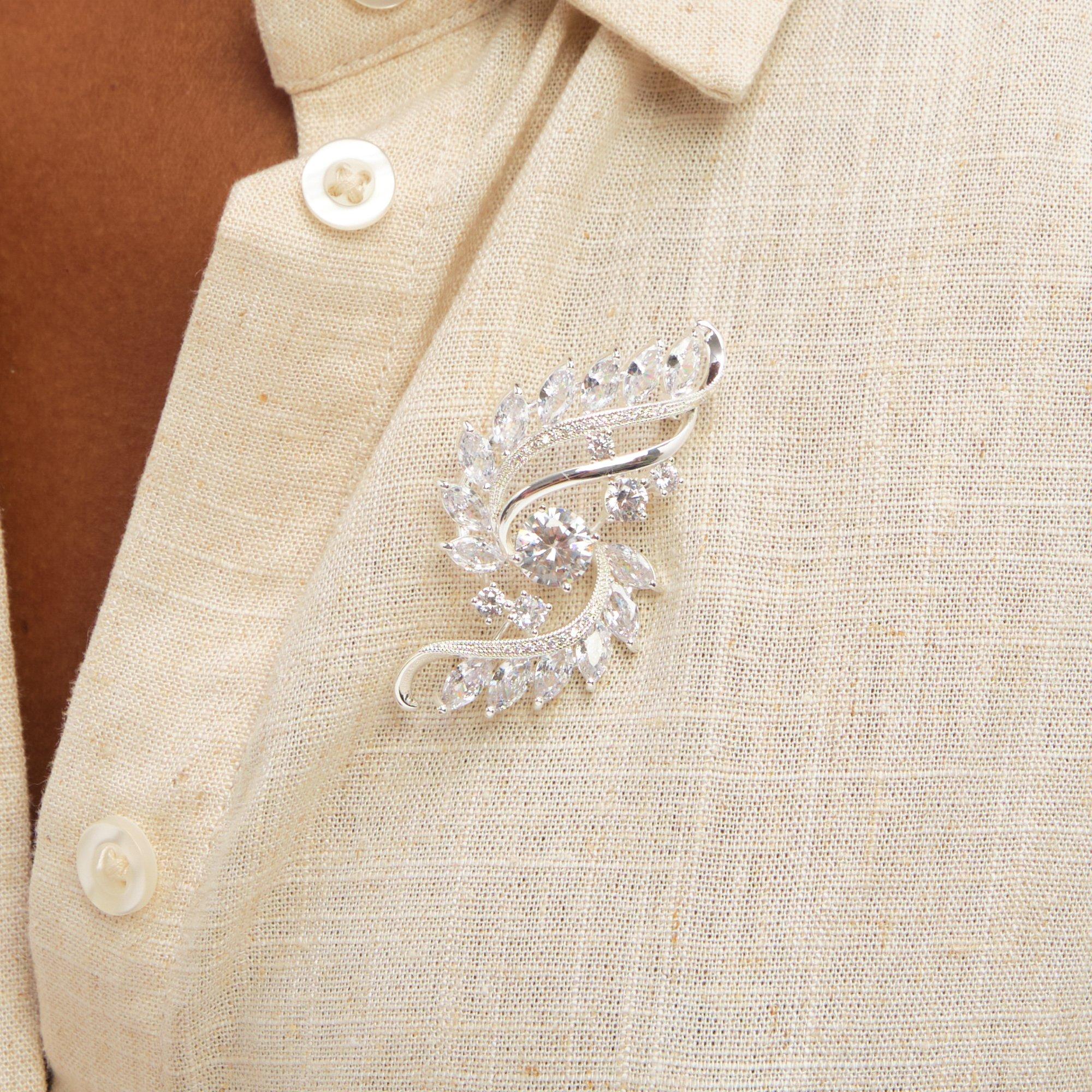 Silver - Jon Richard - Silver Plated Crystal Brooch - Gift Box - 3