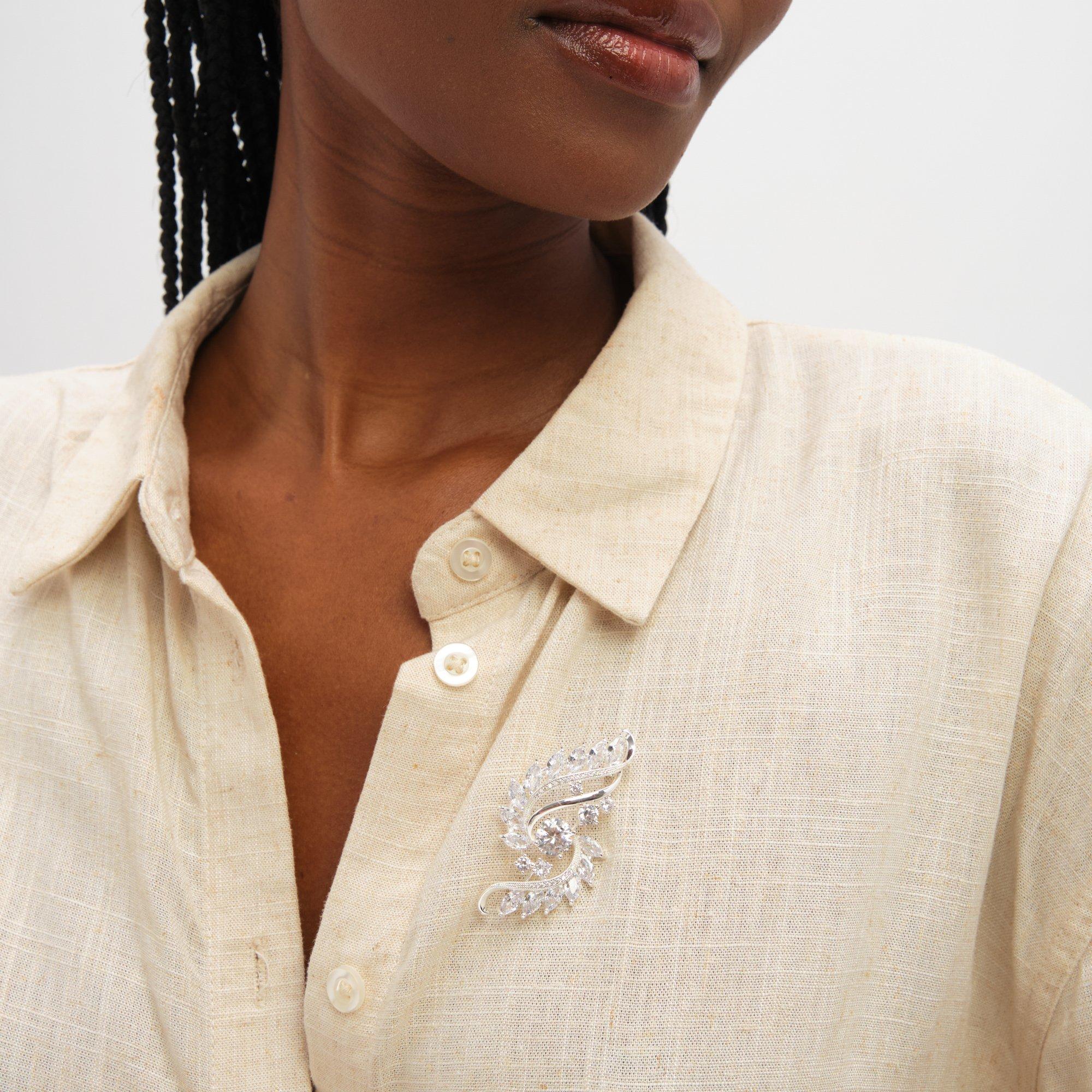 Silver - Jon Richard - Silver Plated Crystal Brooch - Gift Box - 4