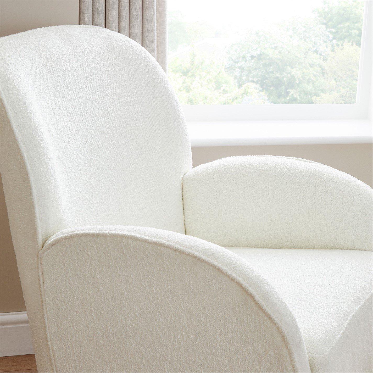 Off White Boucl - Babymore - Freya Nursing Chair with stool - Off White Bouclé - 4