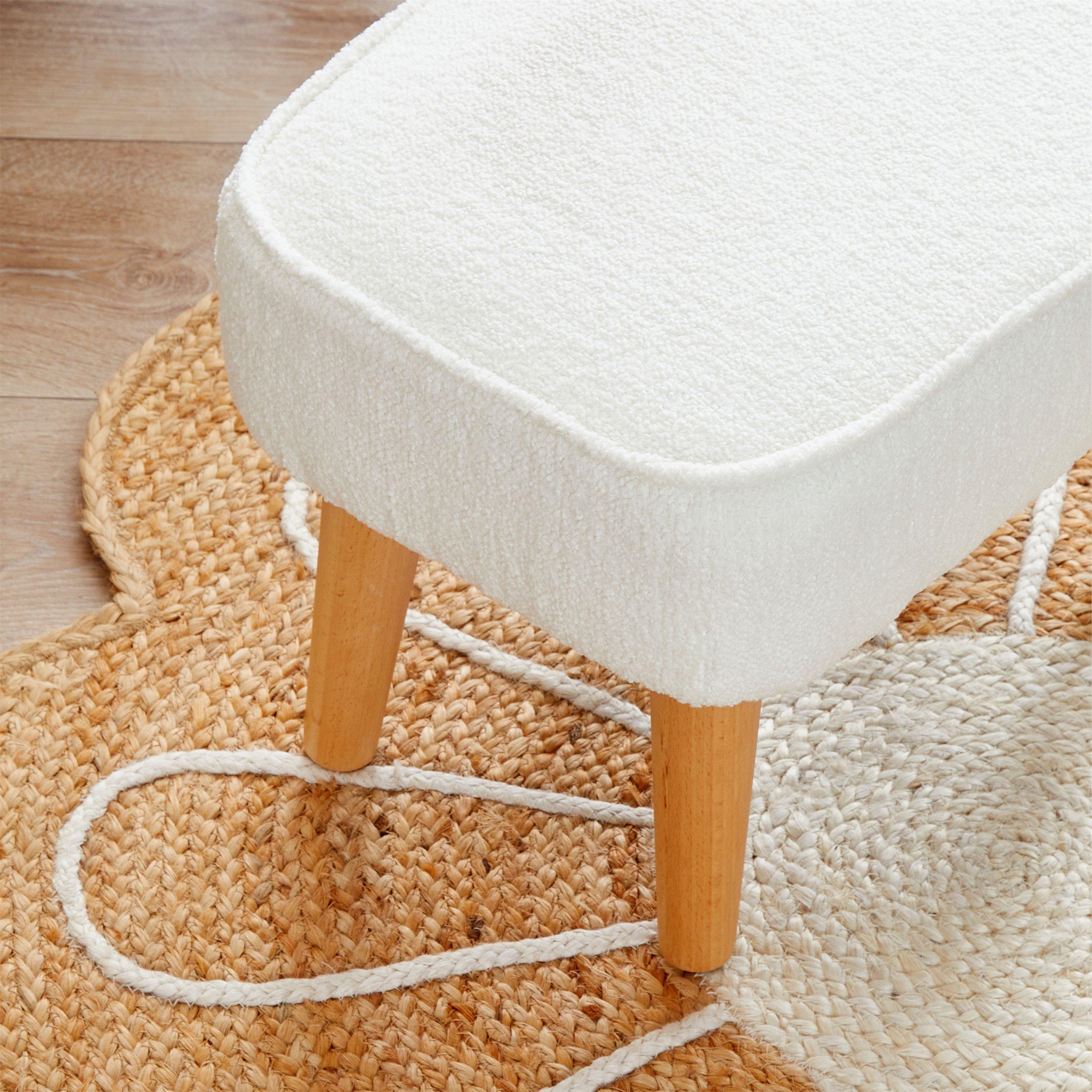 Off White Boucl - Babymore - Freya Nursing Chair with stool - Off White Bouclé - 5