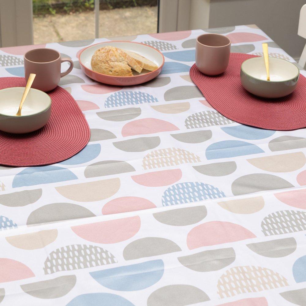 Multi - D C Fix - Fancy Circles Wipe Clean Polyester Tablecloth - 1