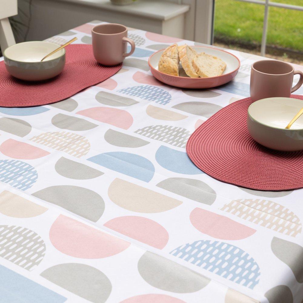 Multi - D C Fix - Fancy Circles Wipe Clean Polyester Tablecloth - 4