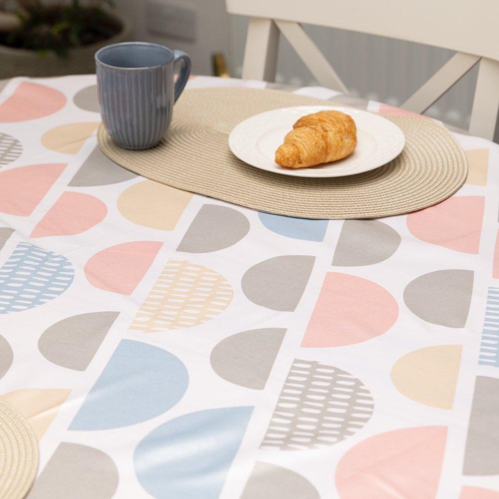 Multi - D C Fix - Fancy Circles Wipe Clean Polyester Tablecloth - 5