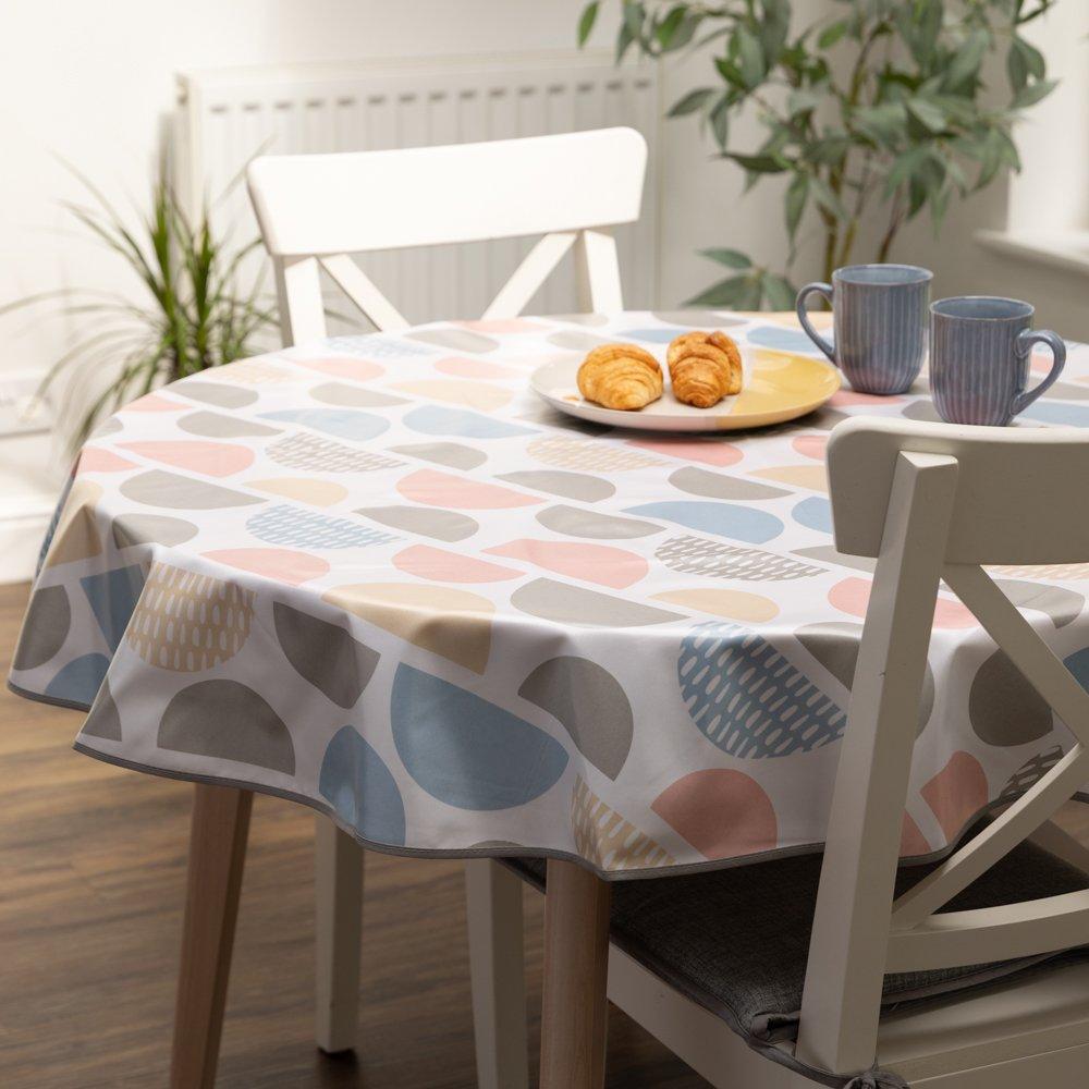 Multi - D C Fix - Fancy Circles Wipe Clean Polyester Tablecloth - 6