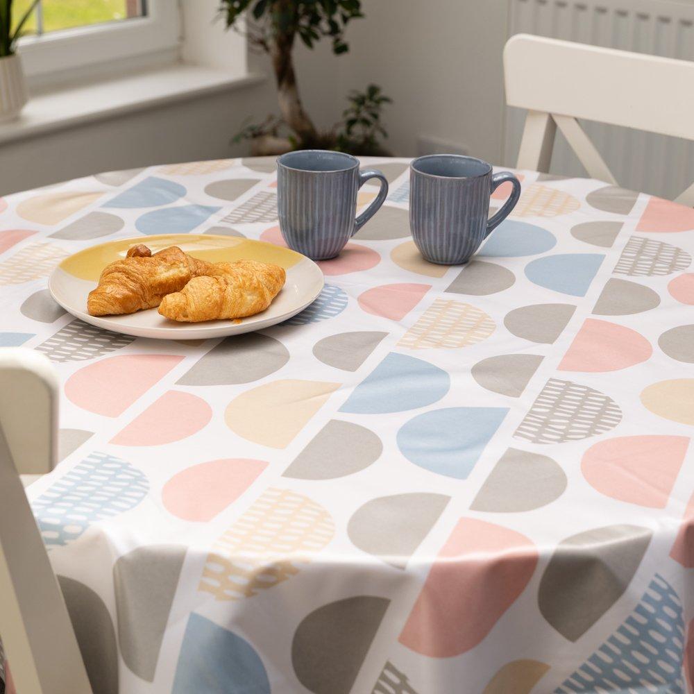 Multi - D C Fix - Fancy Circles Wipe Clean Polyester Tablecloth - 7