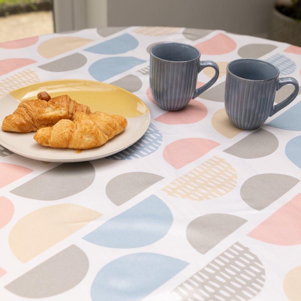 Multi - D C Fix - Fancy Circles Wipe Clean Polyester Tablecloth - 8