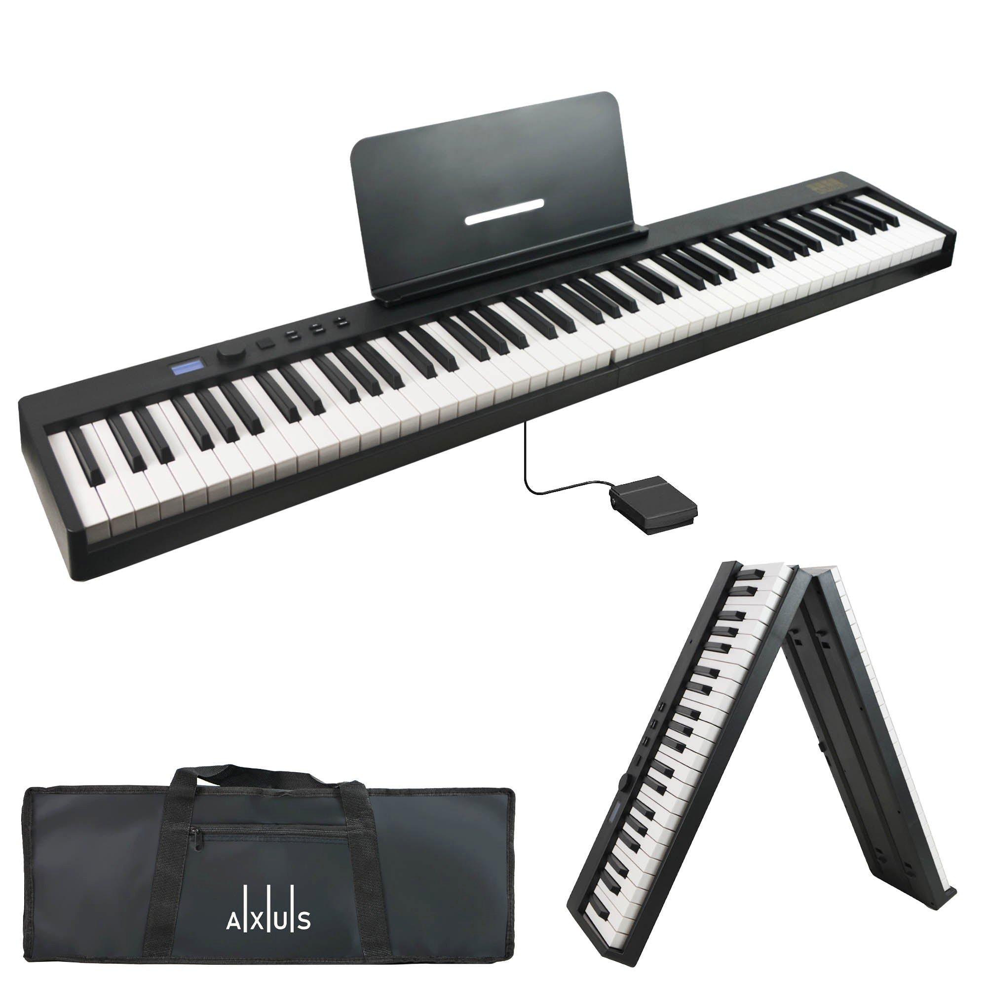 Black - Axus - 88 Note Folding Digital Piano - 1