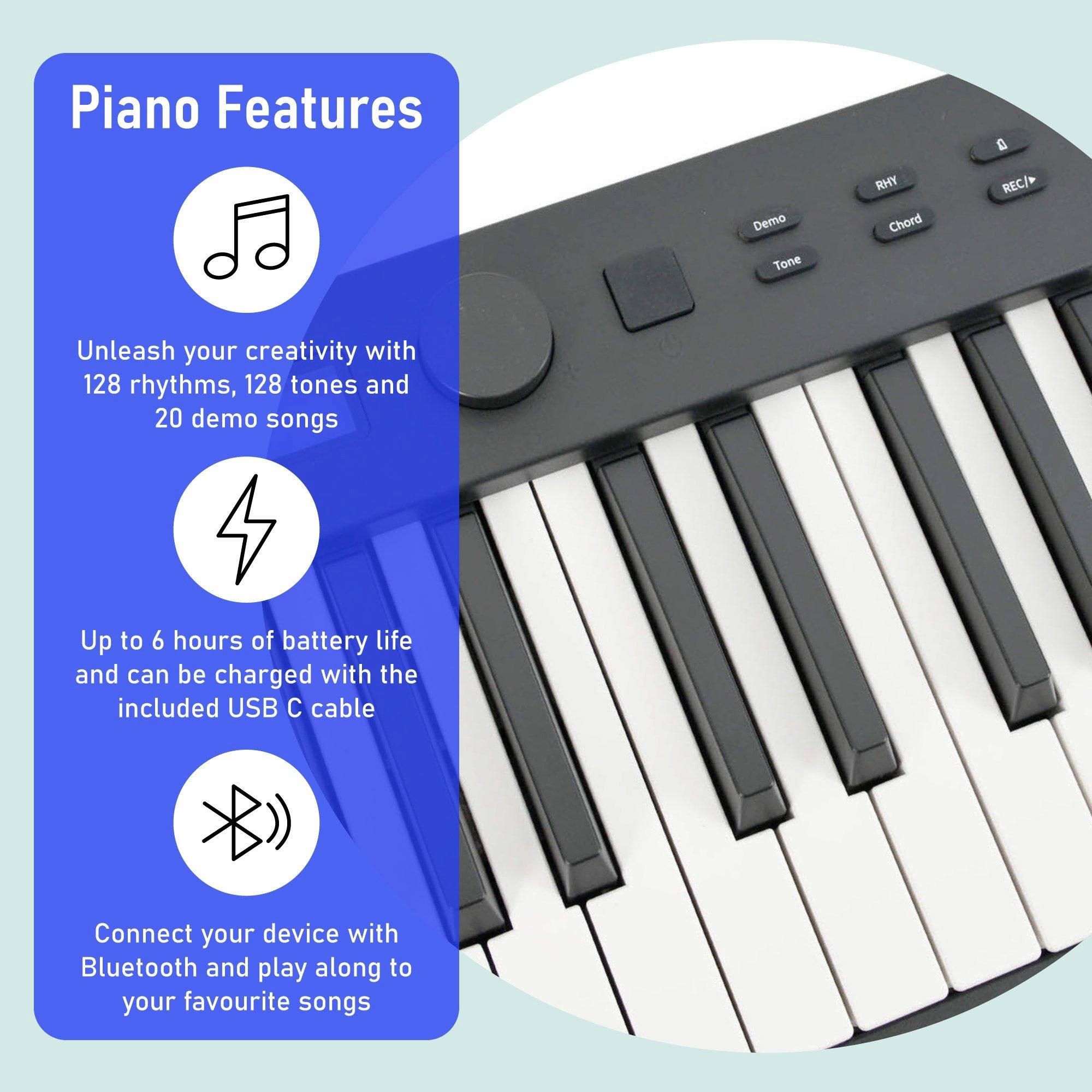 Black - Axus - 88 Note Folding Digital Piano - 3