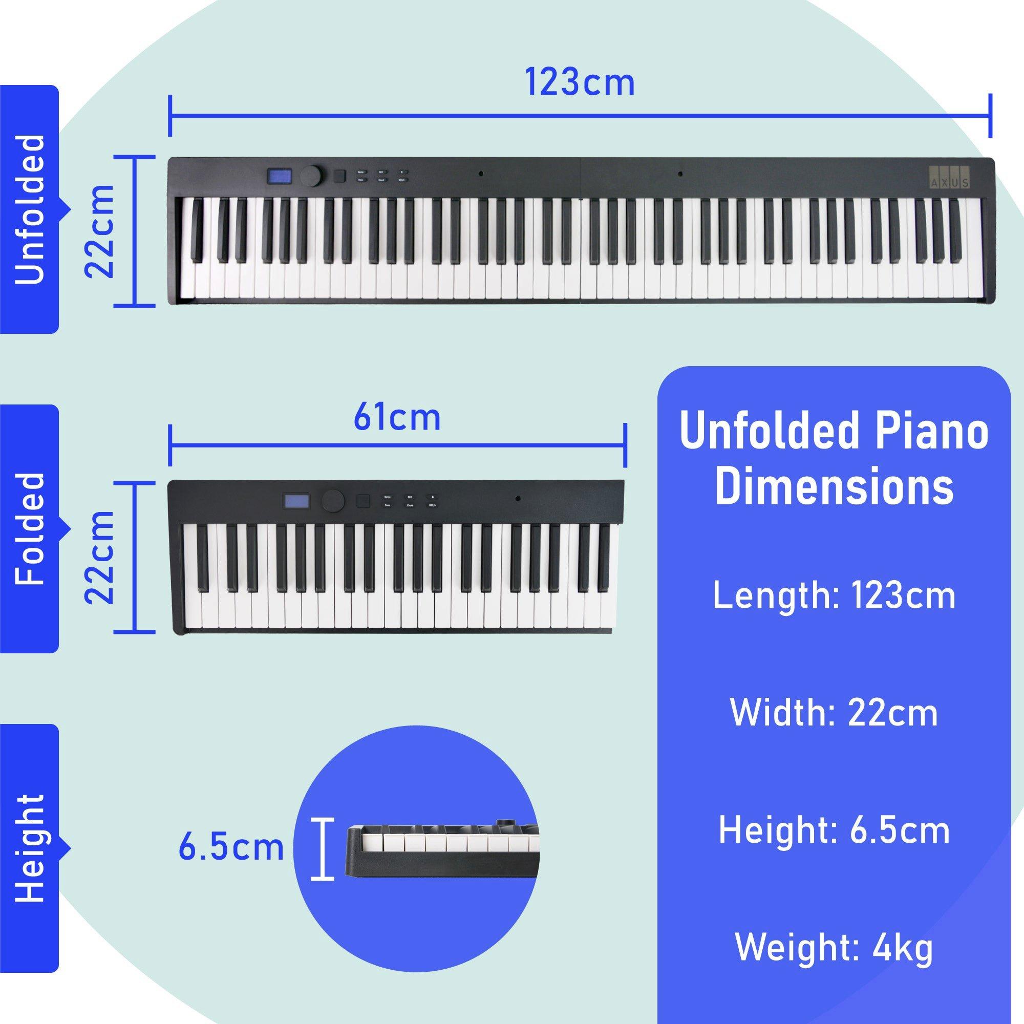 Black - Axus - 88 Note Folding Digital Piano - 4