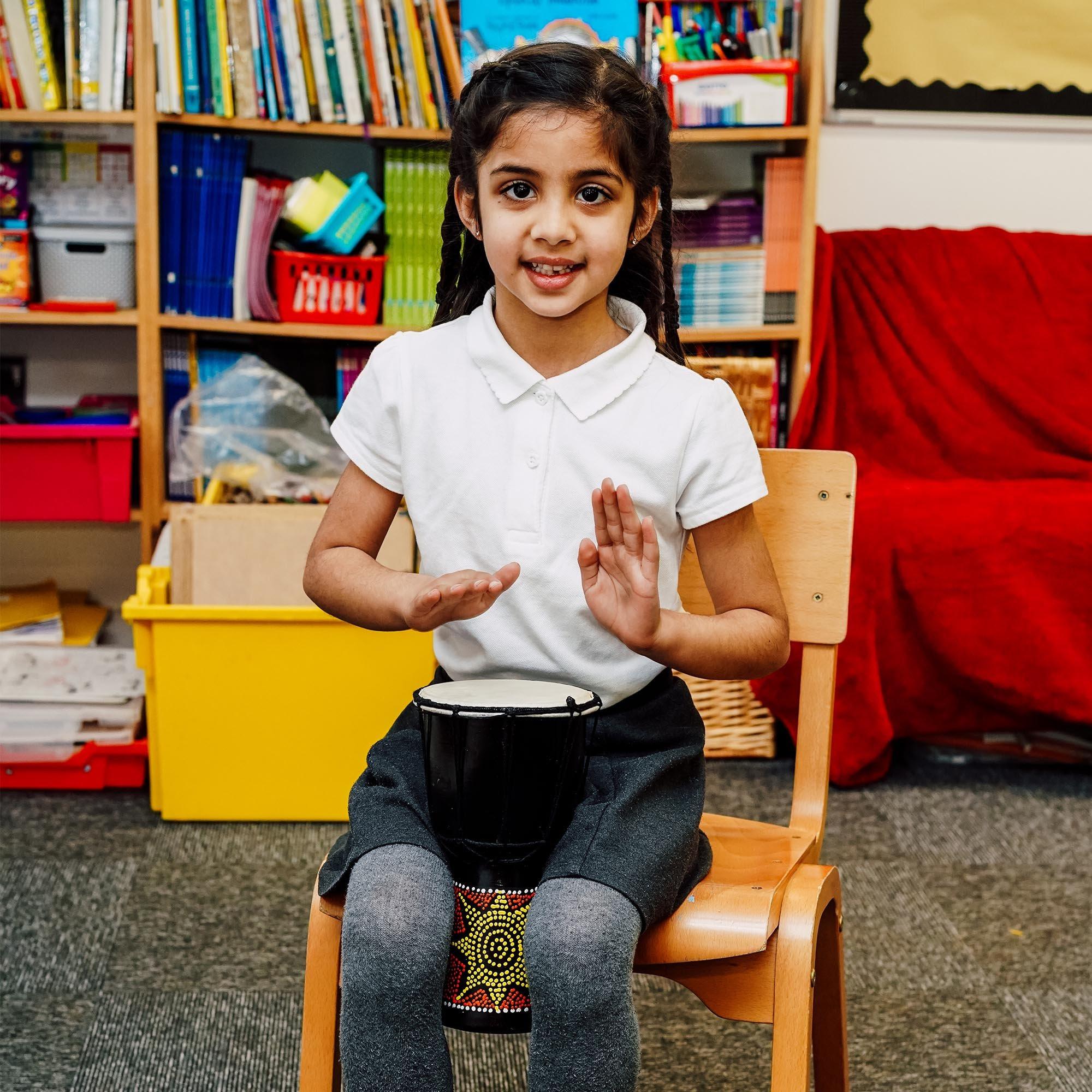 Natural - A-Star - A-Star 5 inch Painted Djembe - 4