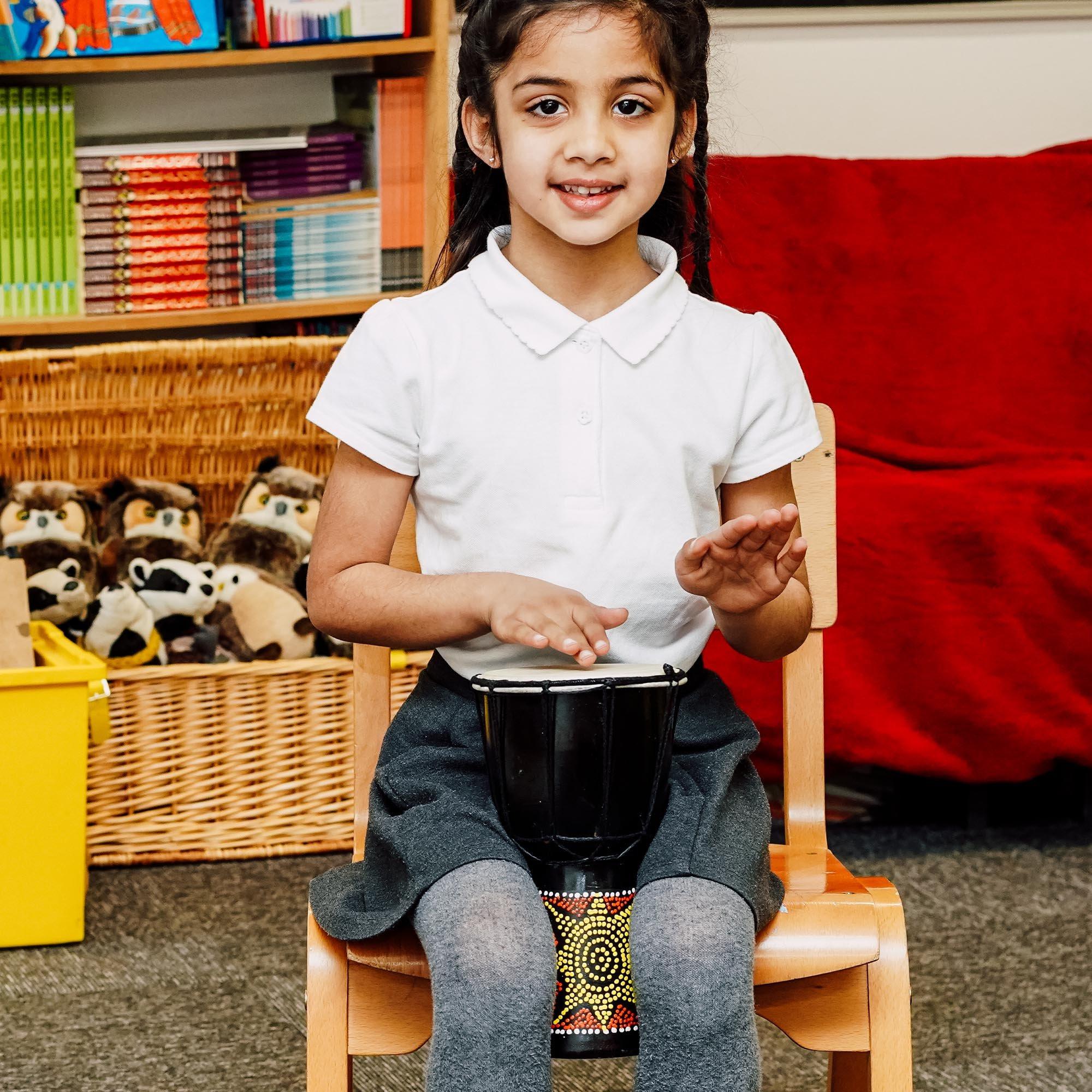 Natural - A-Star - A-Star 5 inch Painted Djembe - 5