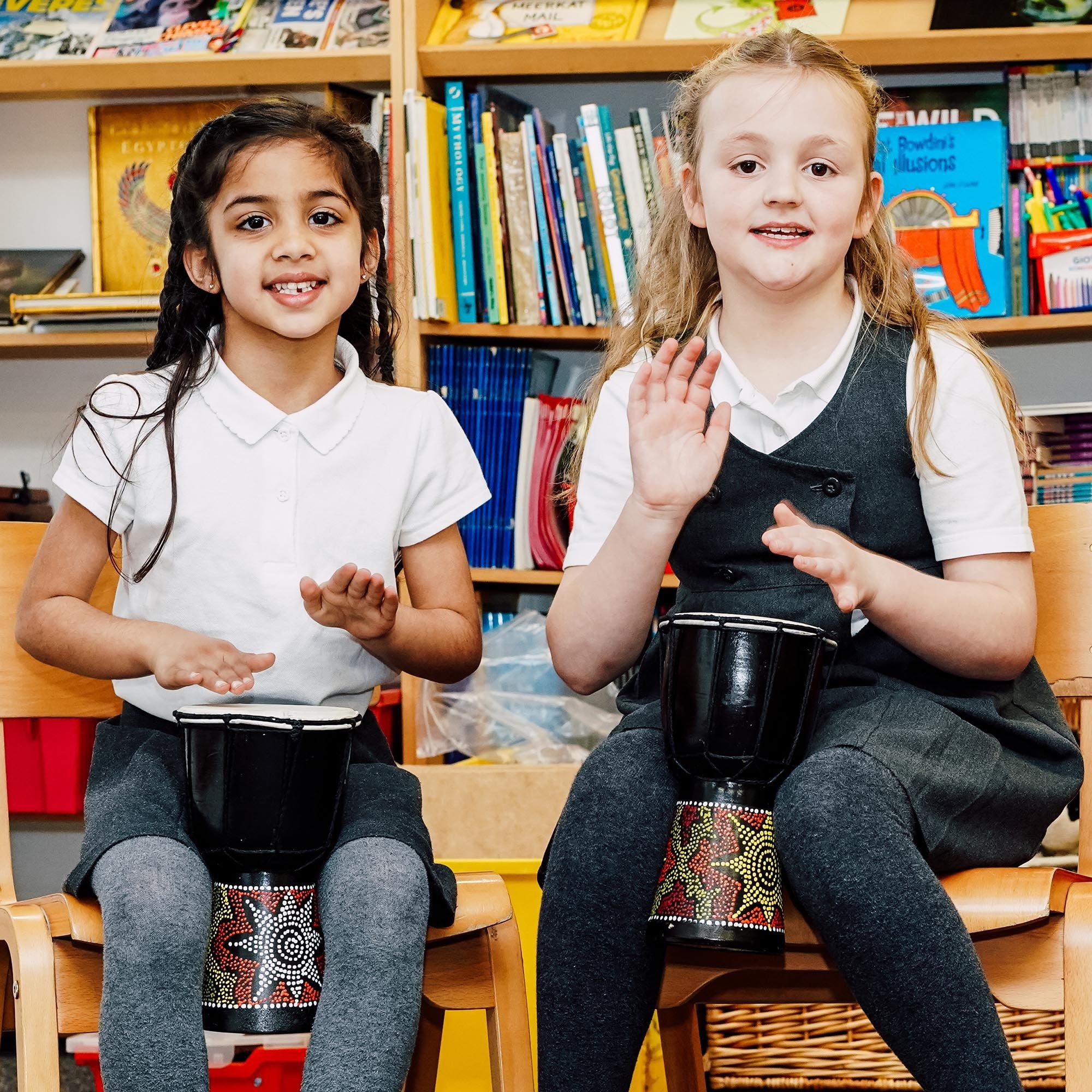 Natural - A-Star - A-Star 5 inch Painted Djembe - 6