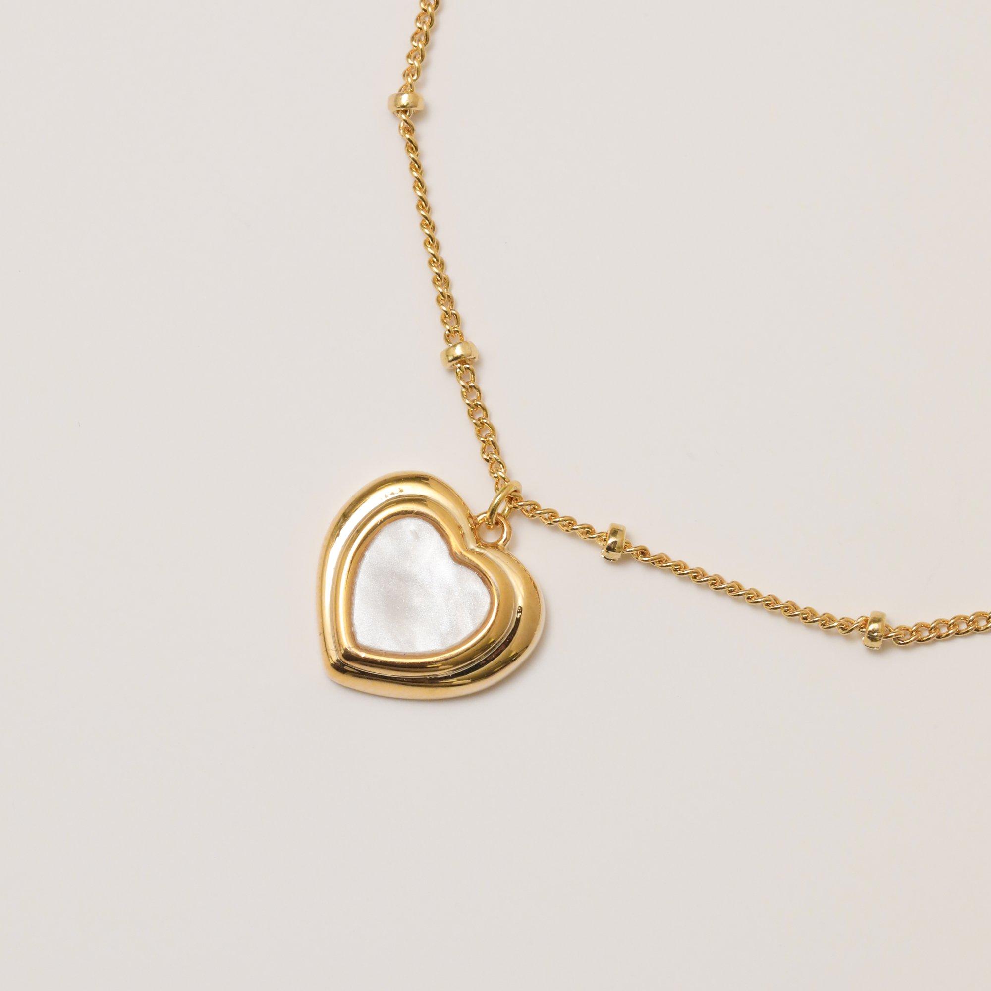 Gold - Inicio - Gold Mother of Pearl Heart Bracelet - Gift Pouch - 2