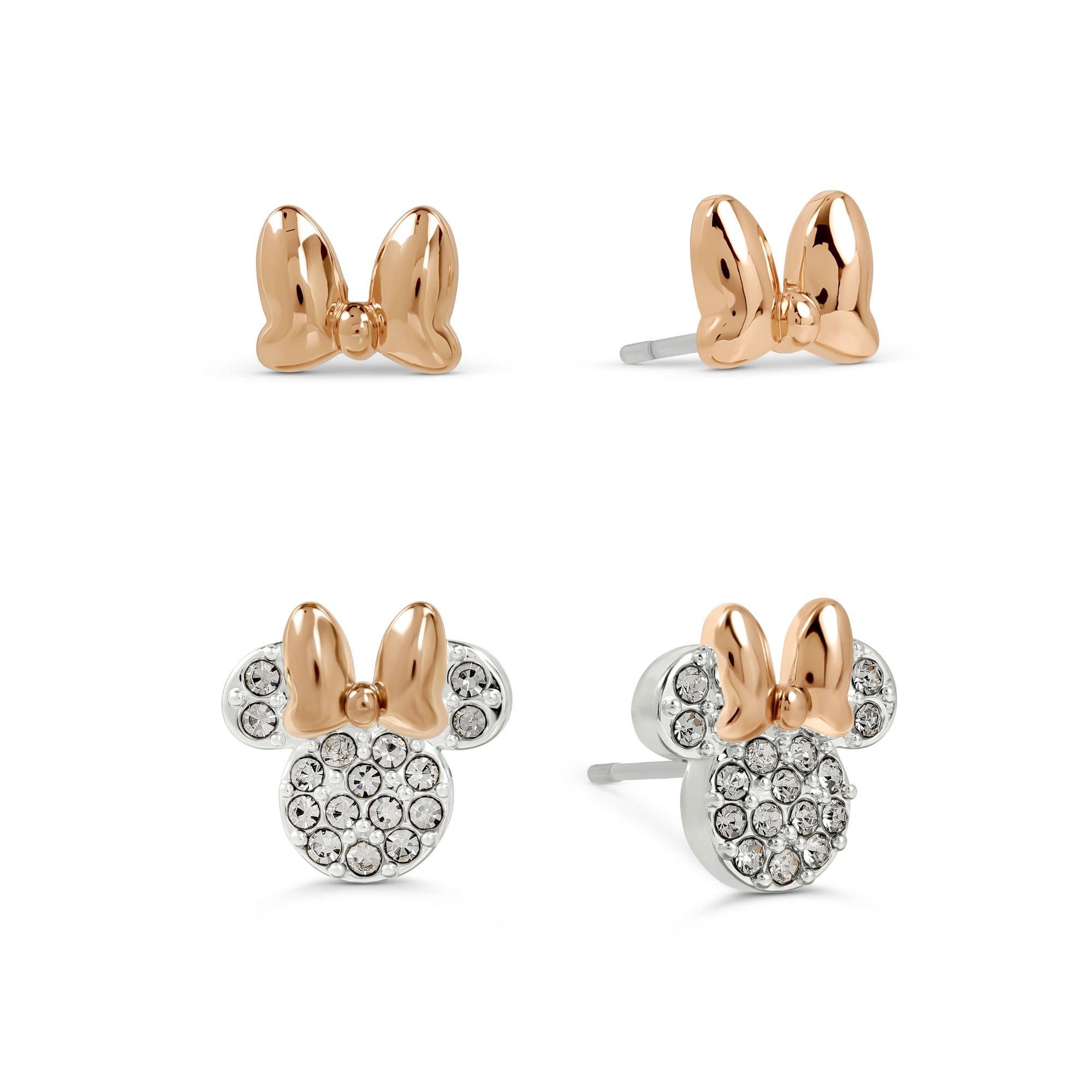 Silver - Minnie Mouse - Minnie Mouse silver/rose gold stud earring set - 1