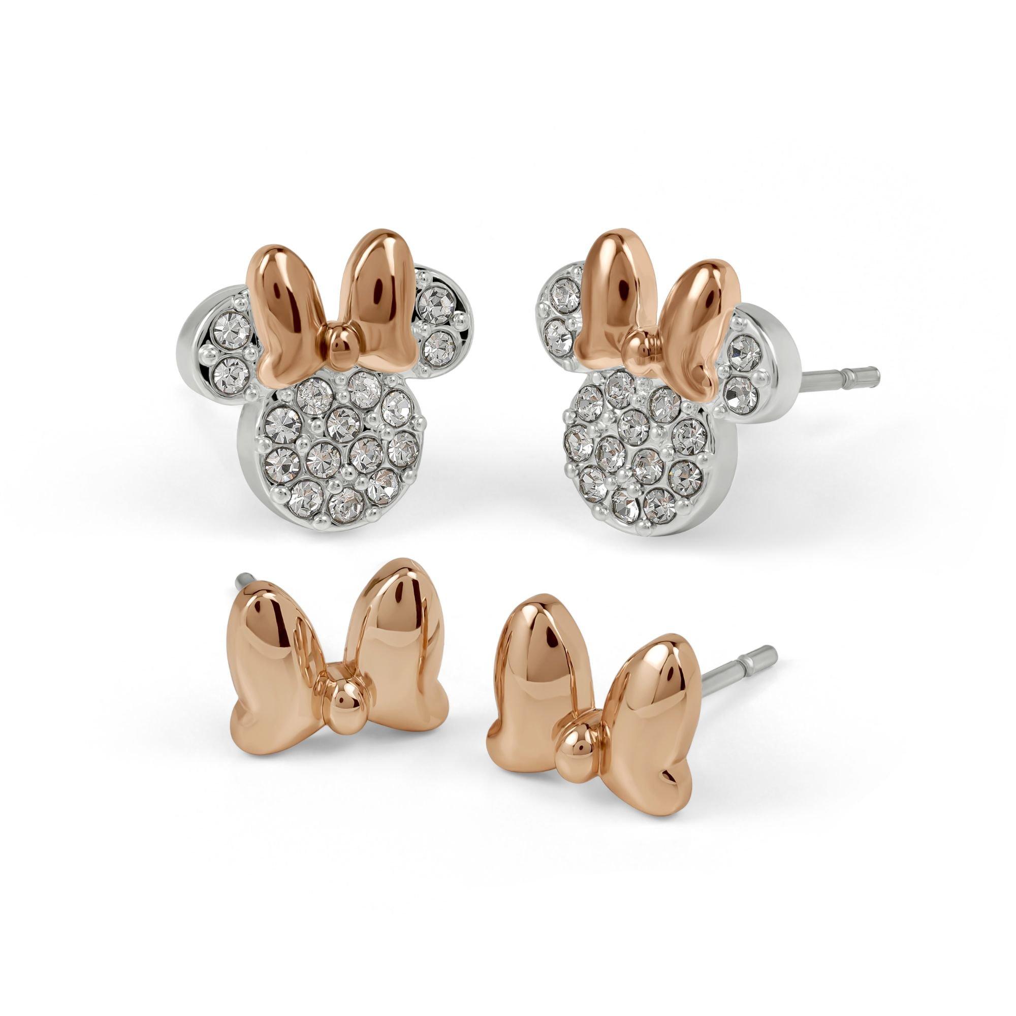 Silver - Minnie Mouse - Minnie Mouse silver/rose gold stud earring set - 3