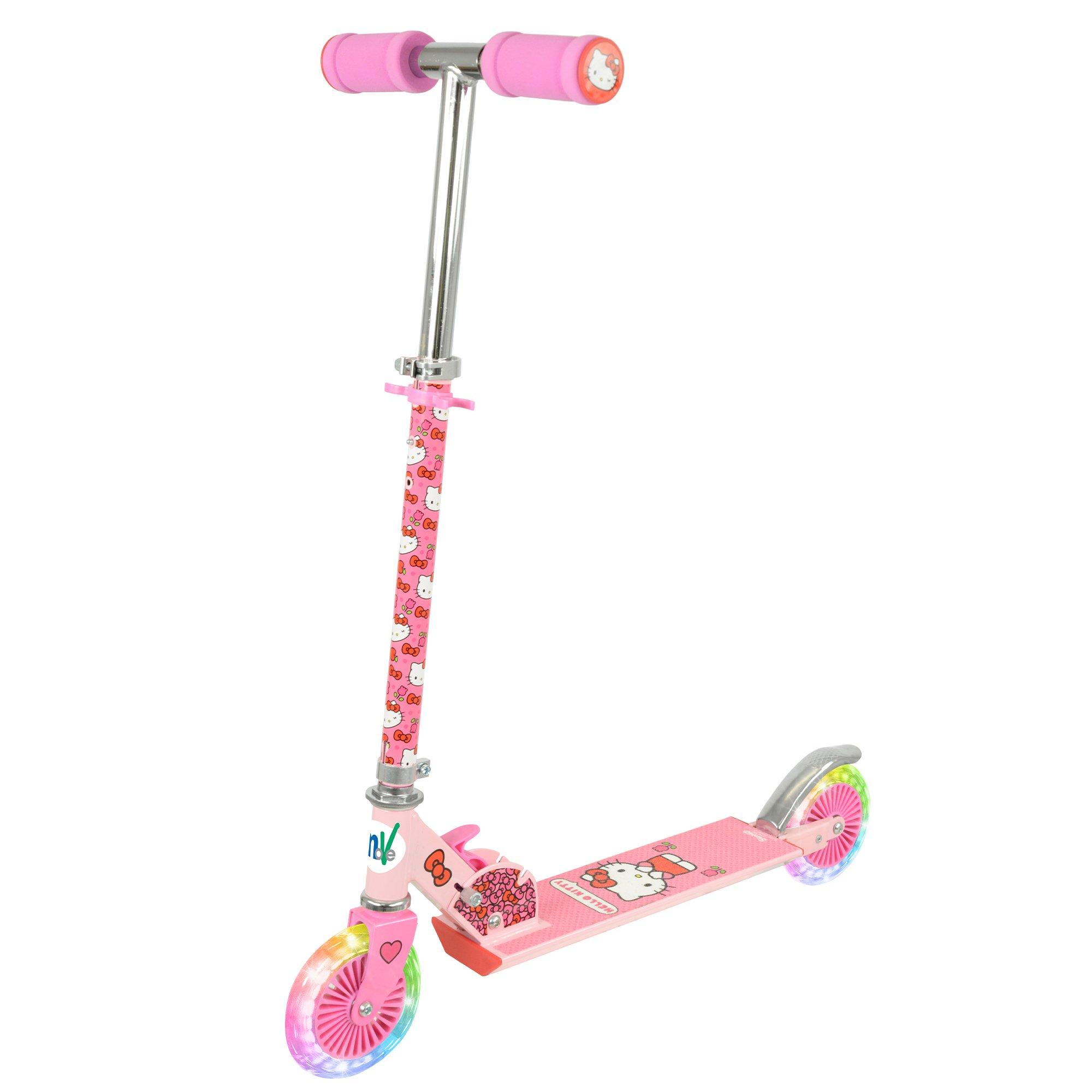 Multicoloured - Hello Kitty - Hello Kitty Folding Inline Scooter with LED Wheels - 1