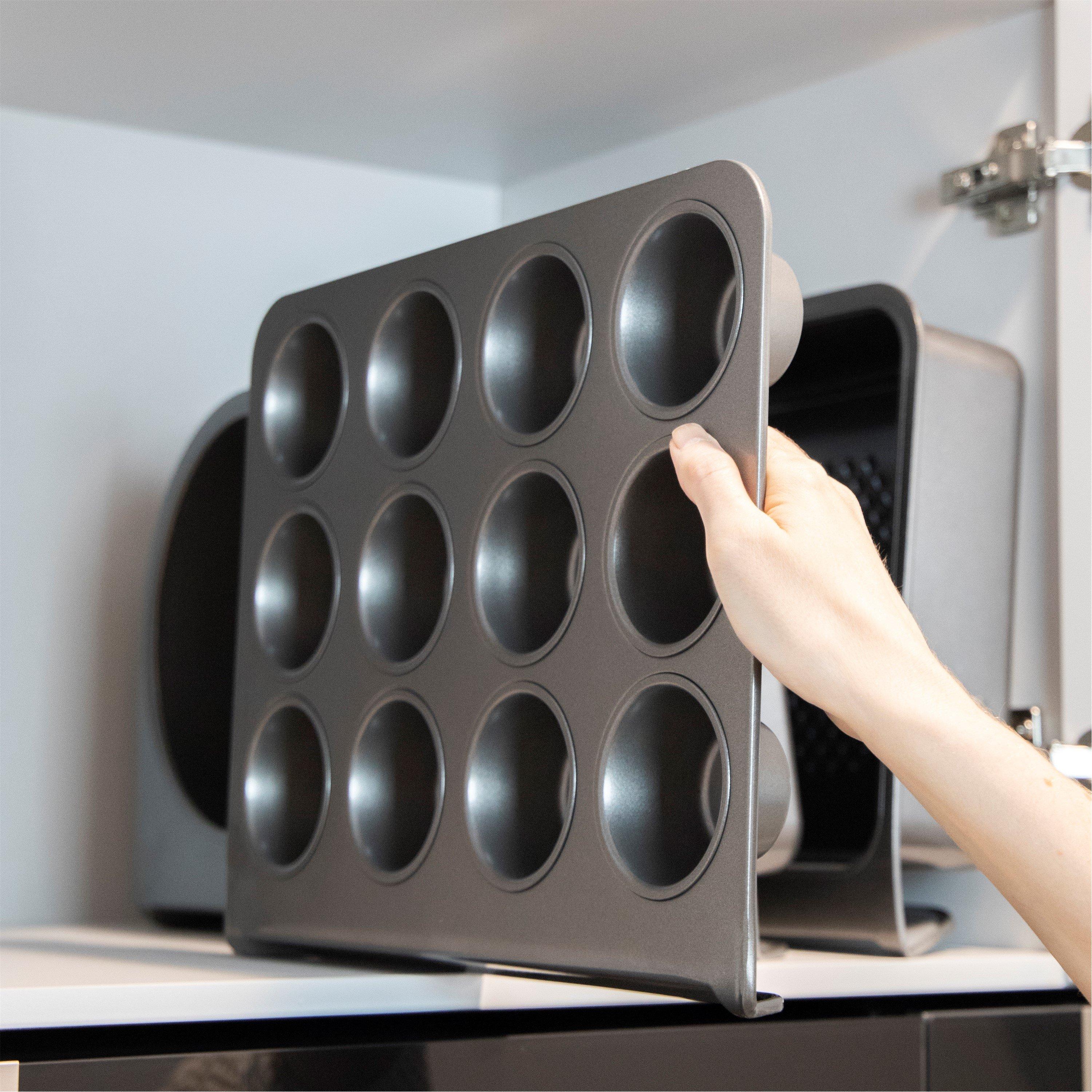 Grey - MasterClass - MasterClass Smart Stack Non-Stick Muffin Tin - 4