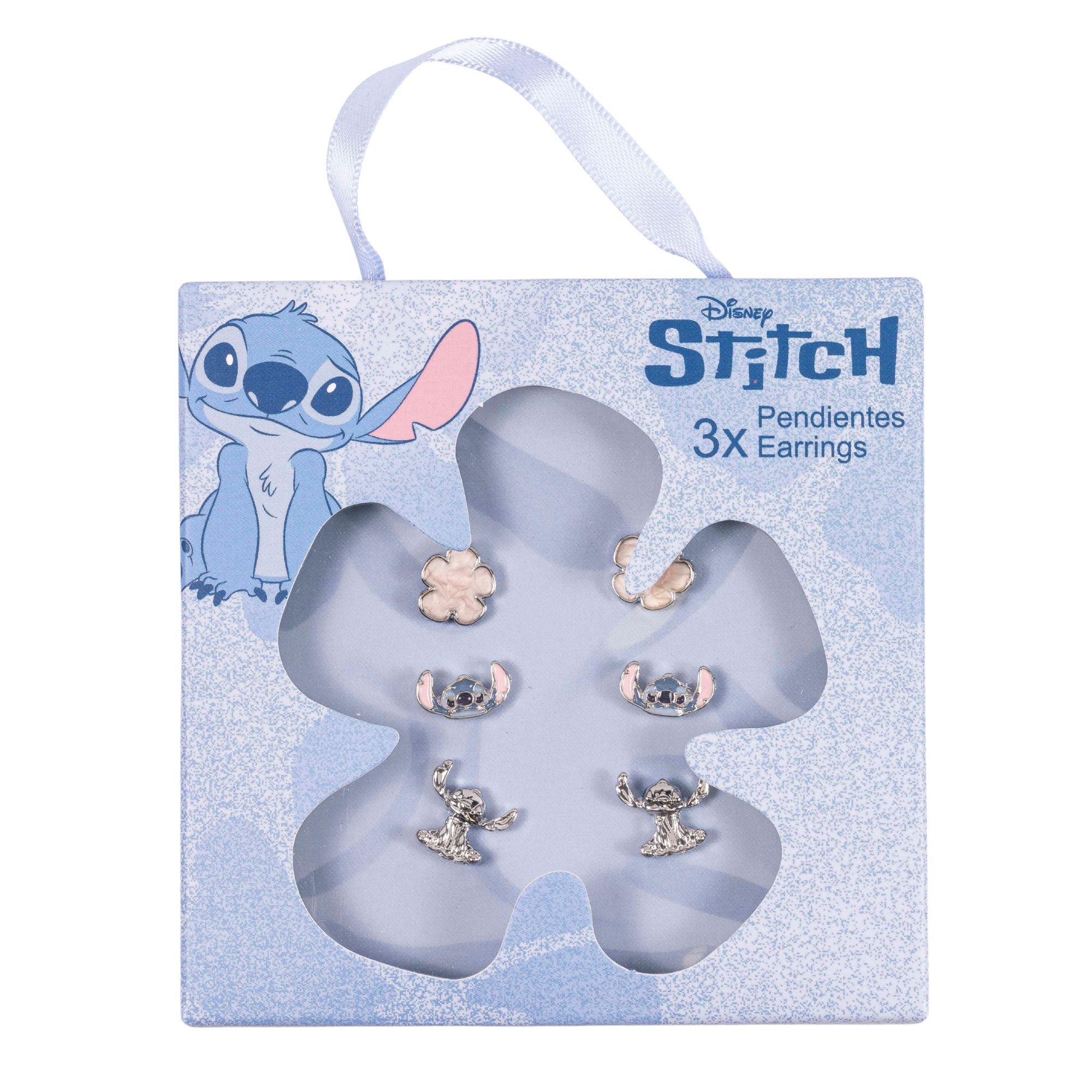 Silver - Disney Stitch - Stitch silver plated 3 PC flower earring set - 3