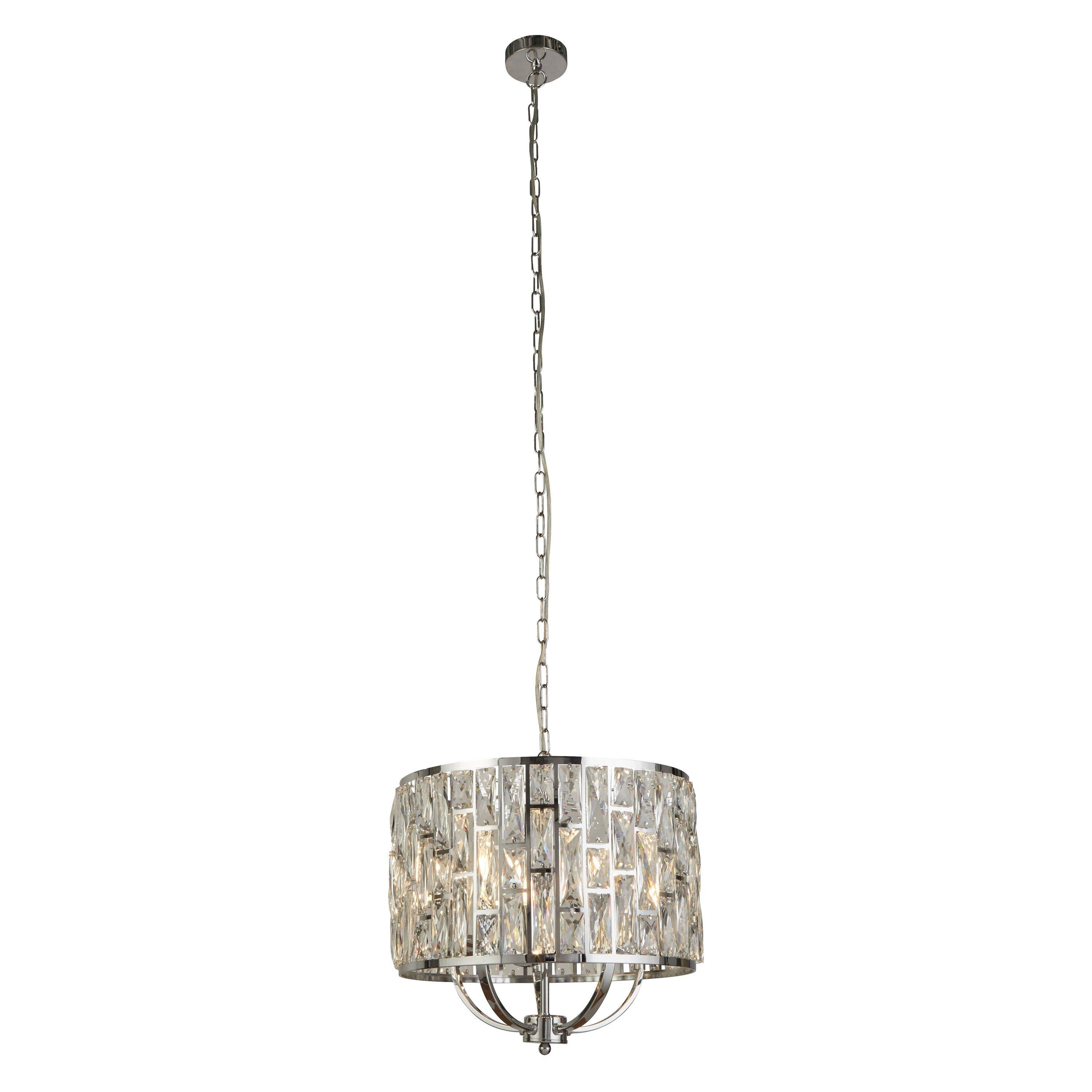 Chrome - Lighting Collection - Nova 5Lt Pendant - Chrome Metal & Crystal Glass - 2