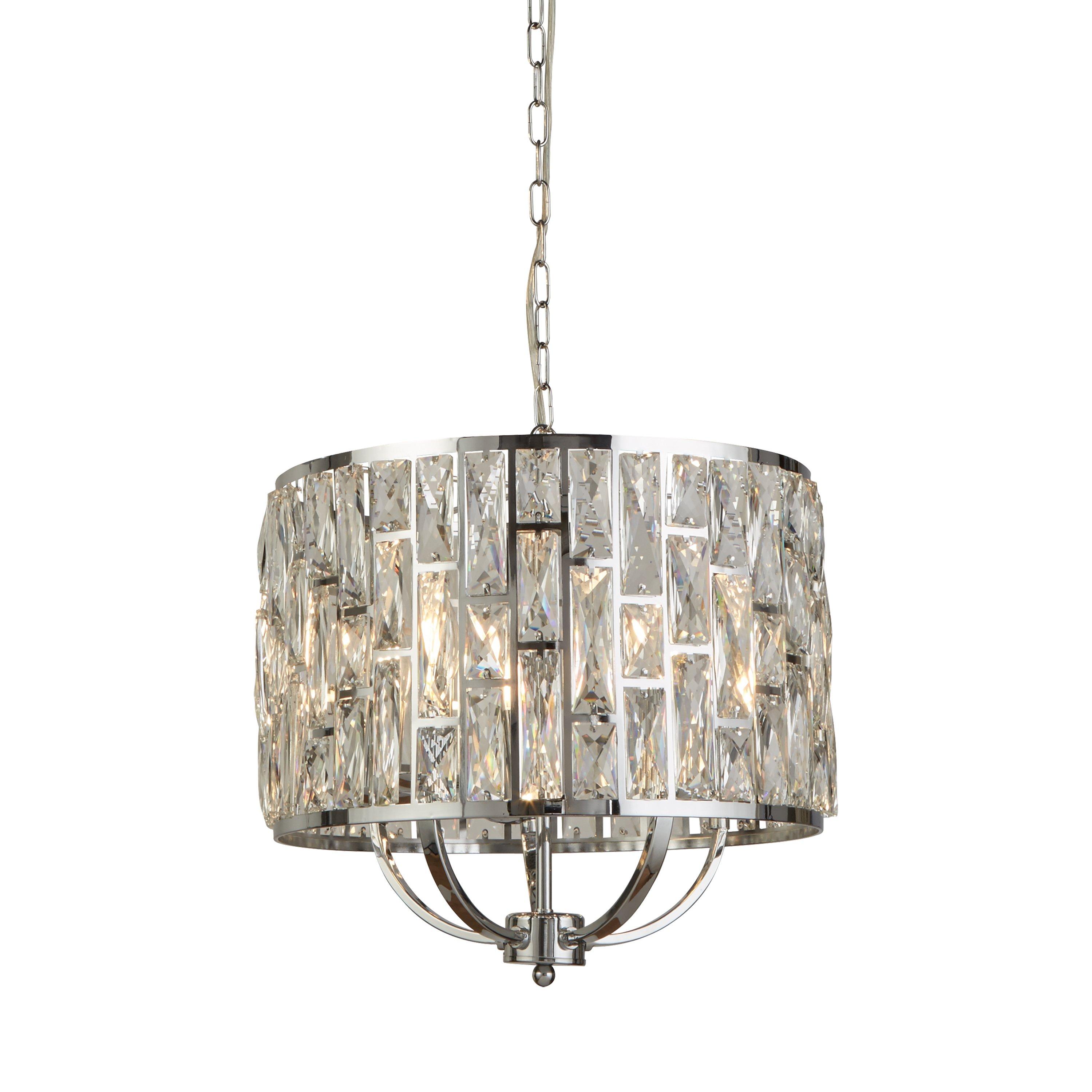 Chrome - Lighting Collection - Nova 5Lt Pendant - Chrome Metal & Crystal Glass - 3