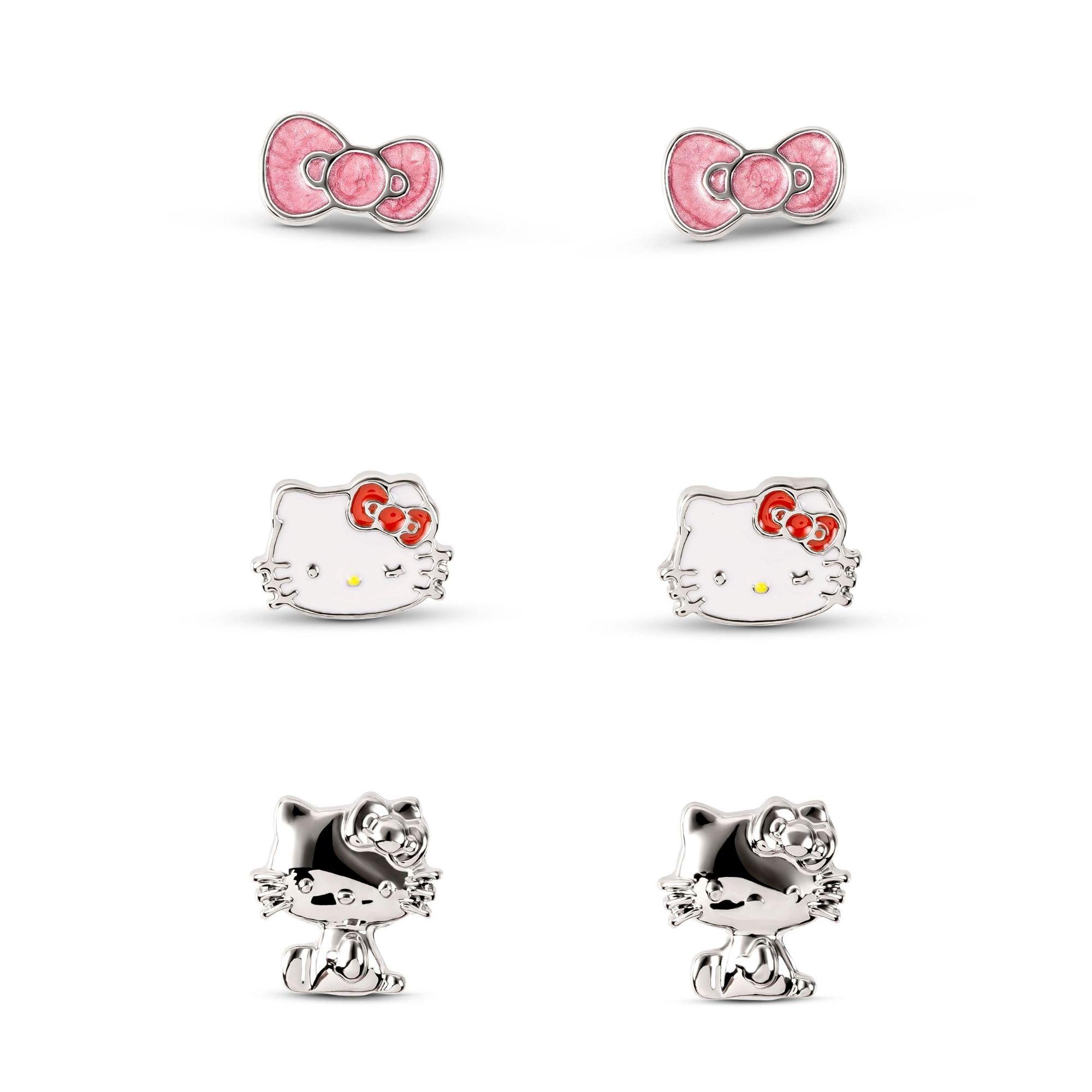 Silver - Hello Kitty - Hello Kitty 3 PC earring set - 1