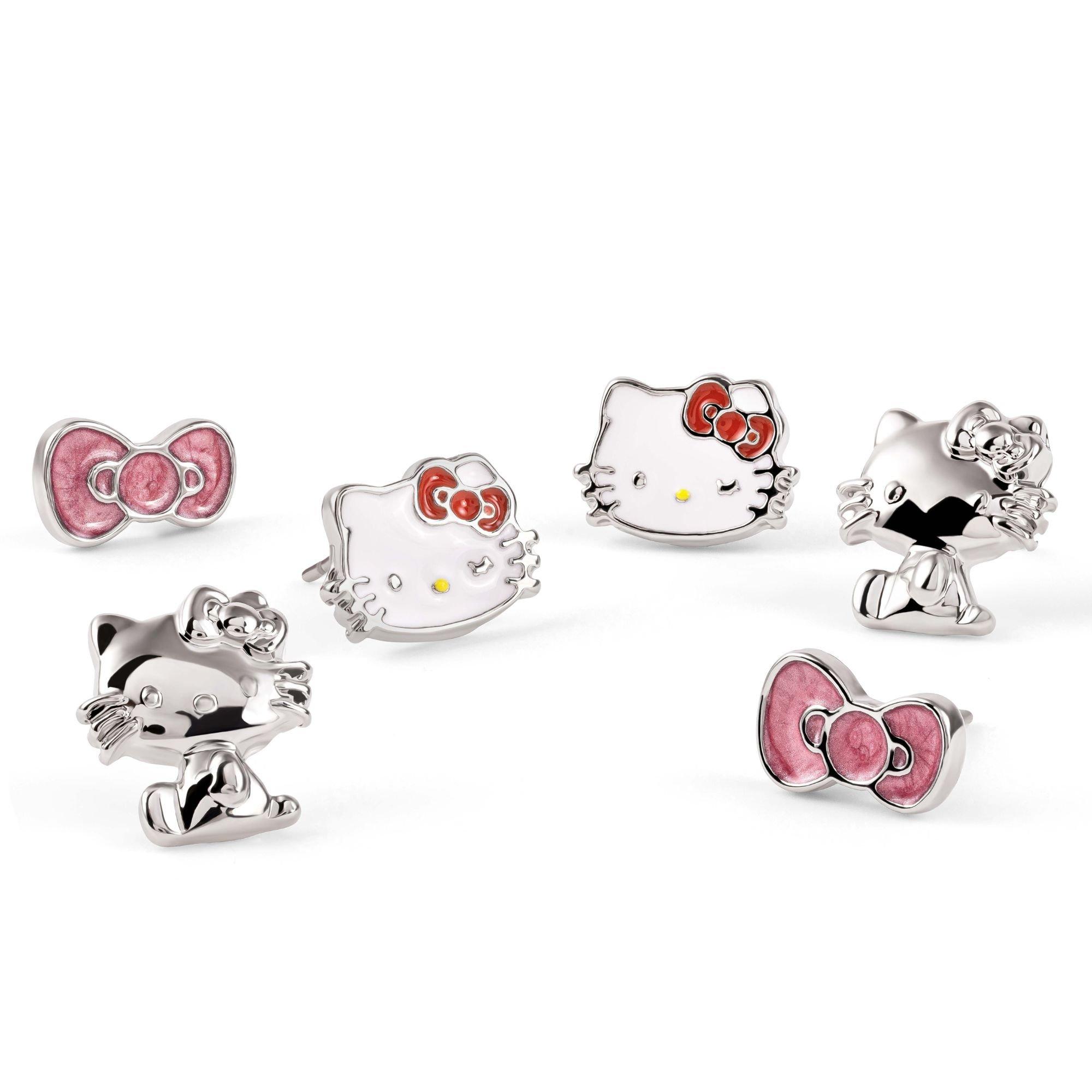 Silver - Hello Kitty - Hello Kitty 3 PC earring set - 2